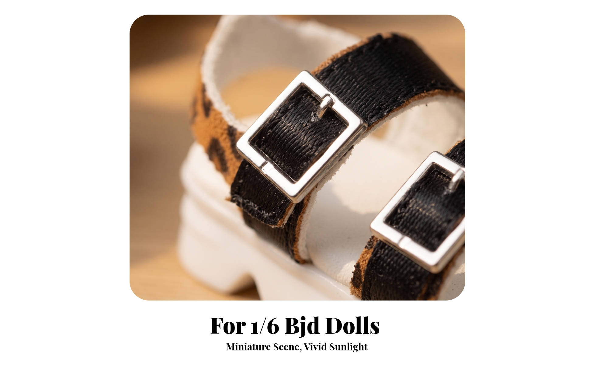 6-Point BJD Sandals Slip-on Miniature Sandals with Platform Sole Cute