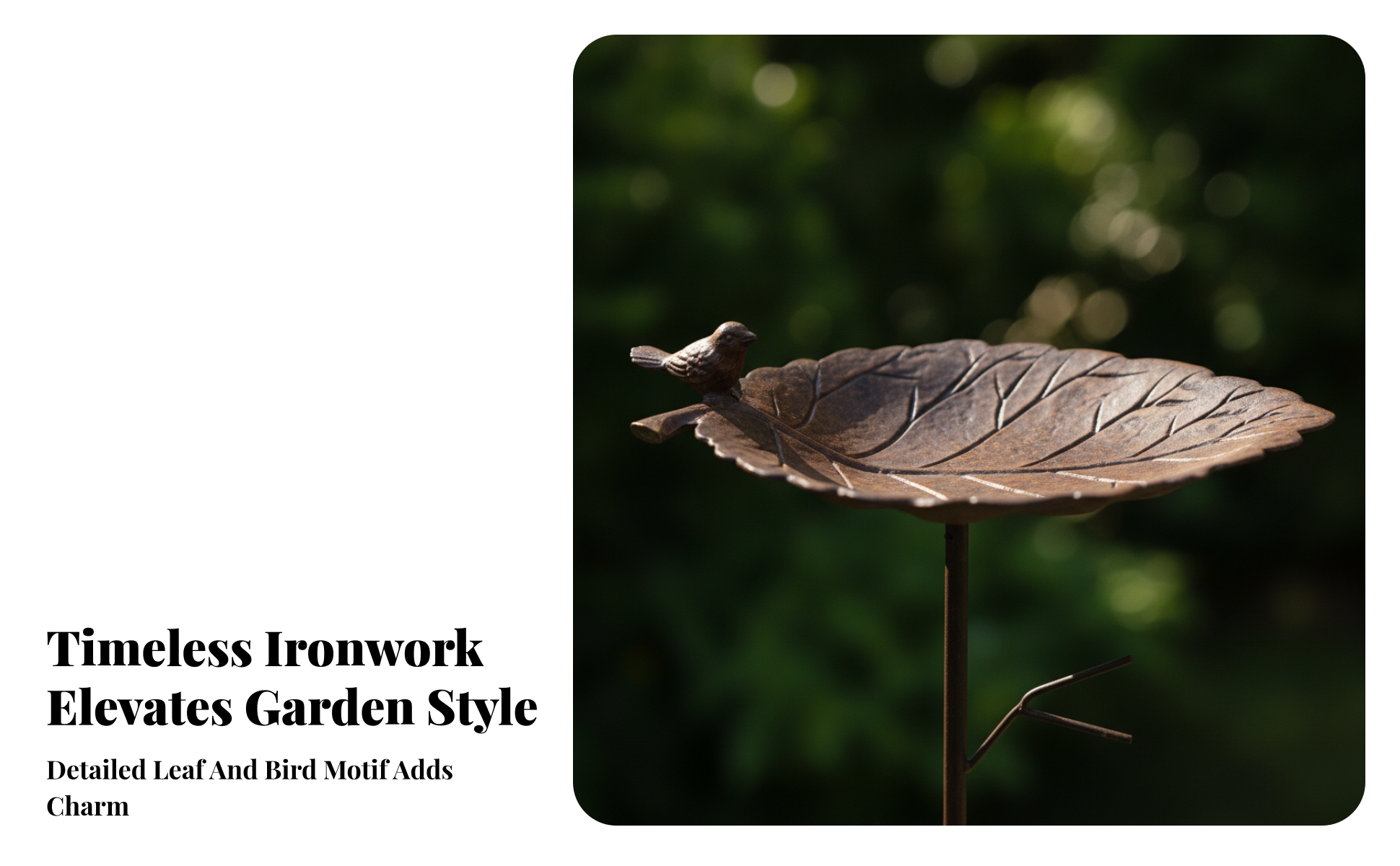 Leaf-Shaped Bird Feeder Whimsical Bird Feeder with Stake Metal for Flower Bed