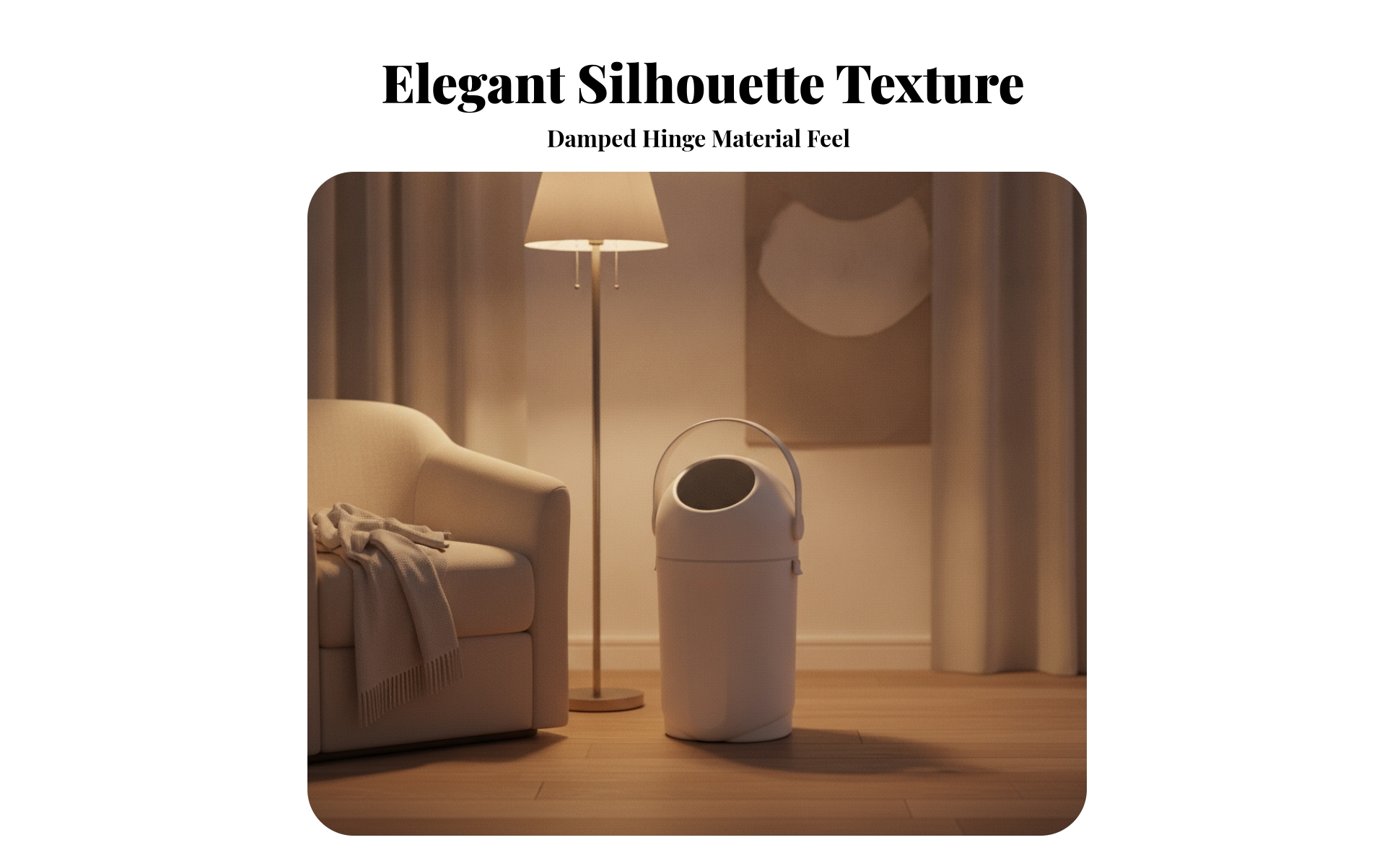 Diaper Waste Bin with Rotating Lid Odor-Locking Diaper Pail Slow-Close