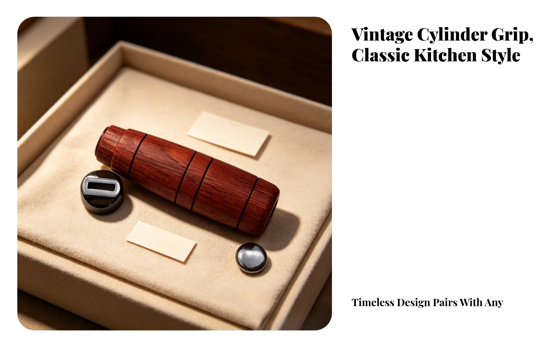 Wooden Handle with Fittings Solid Wood Wooden Grip with Metal Fittings
