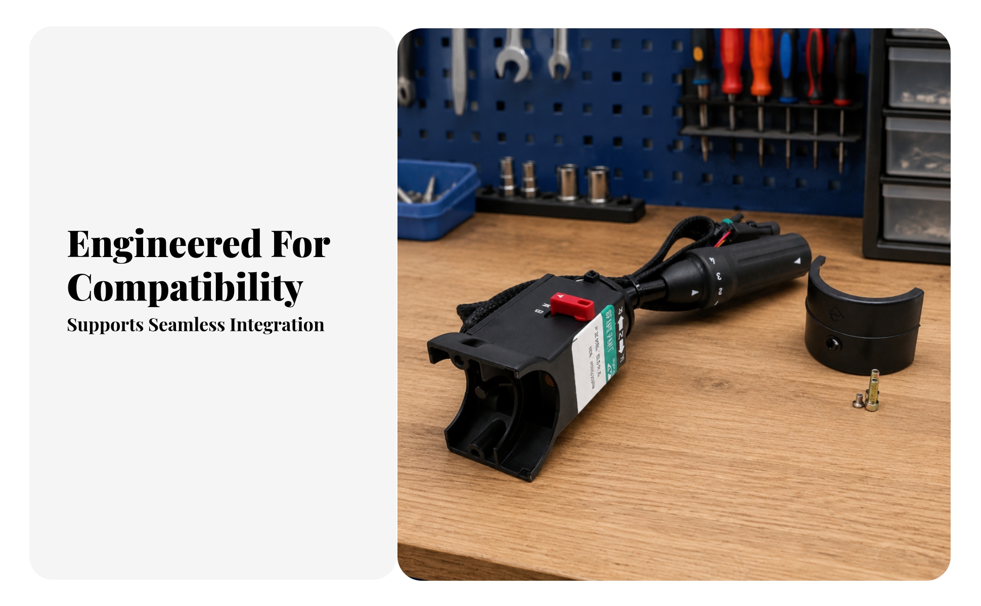 Control Lever with Mounting Clamp Sturdy for Construction Vehicles