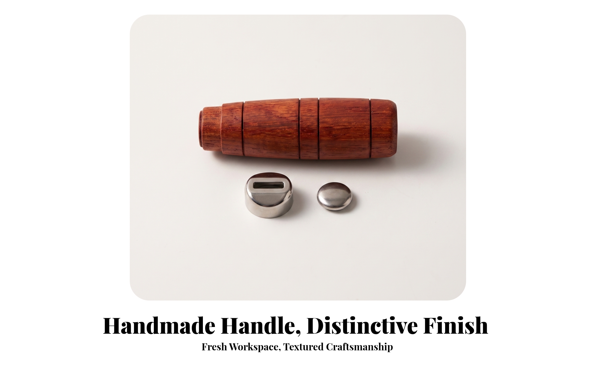 Wooden Handle with Fittings Solid Wood Wooden Grip with Metal Fittings