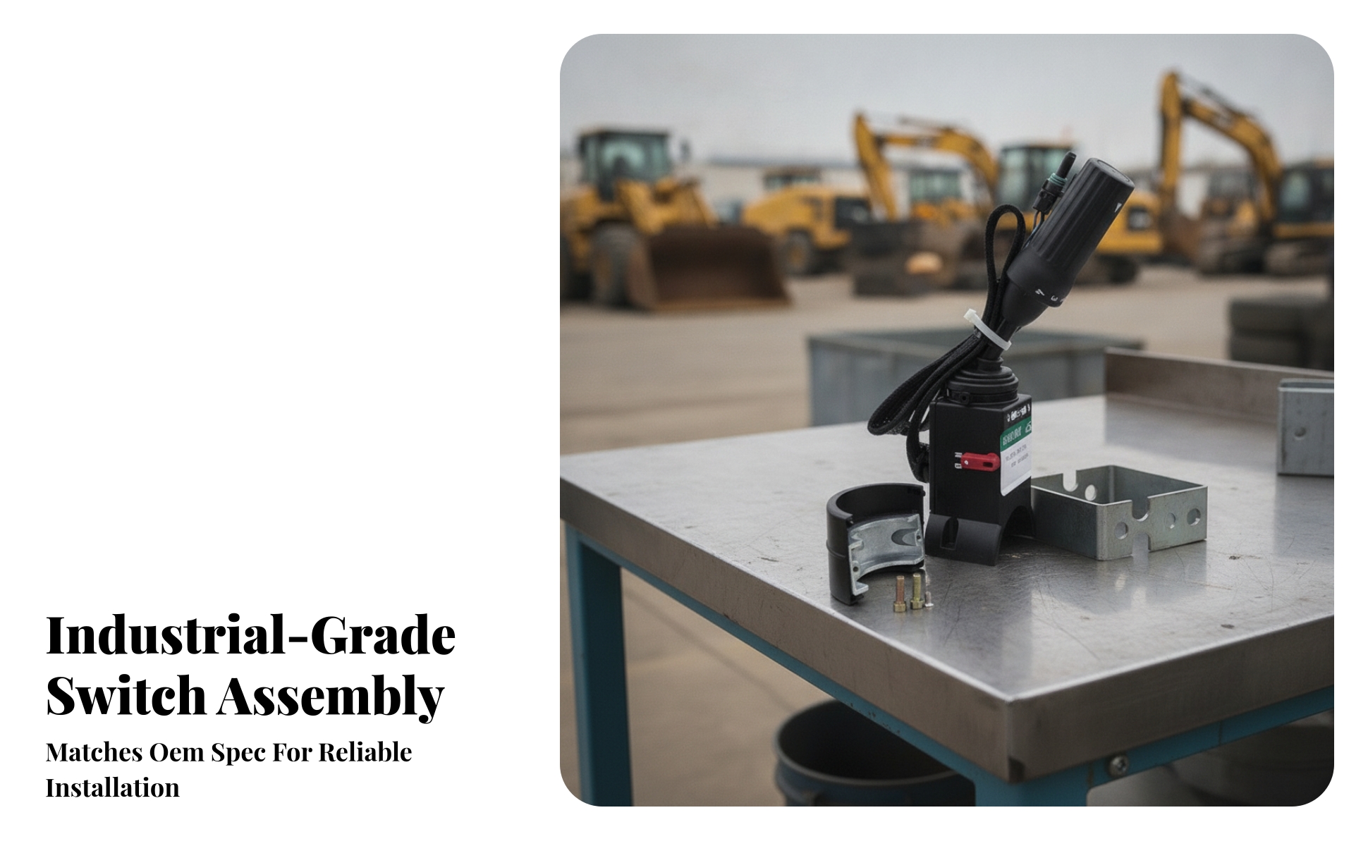 Control Lever with Mounting Clamp Sturdy for Construction Vehicles