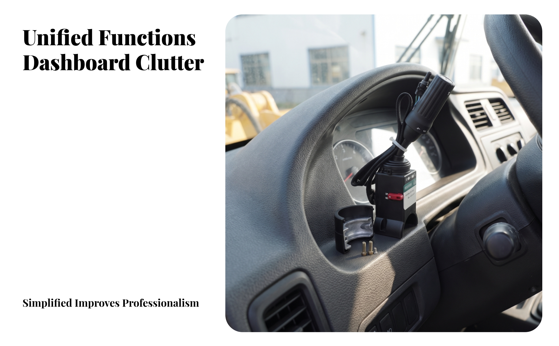 Control Lever with Mounting Clamp Sturdy for Construction Vehicles