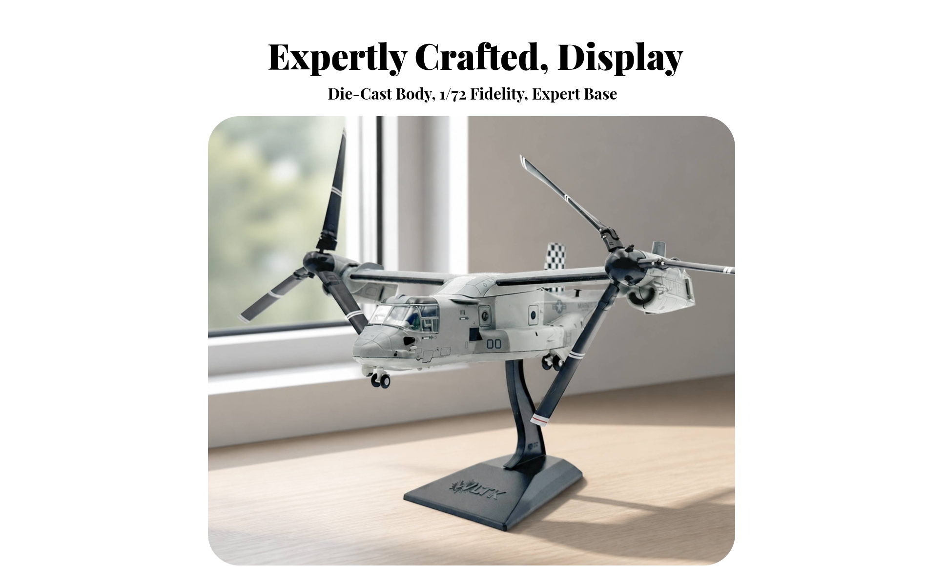 V-22 Tiltrotor Model 1/72 Scale MV-22B Model Diecast for Shelf, Office