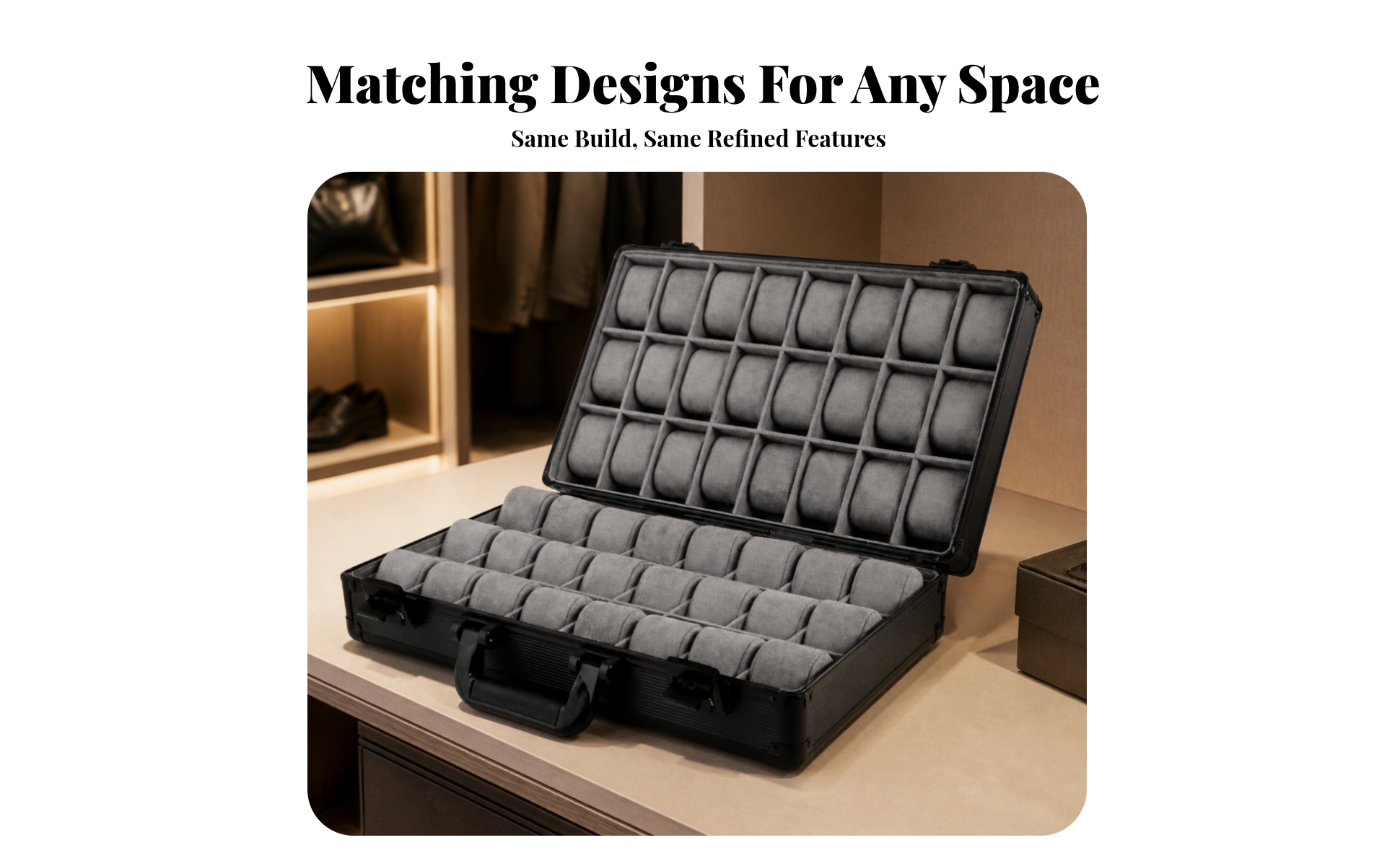 Case Hard-Shell 48-Slot Watch Organizer Safeguarding for Collectors