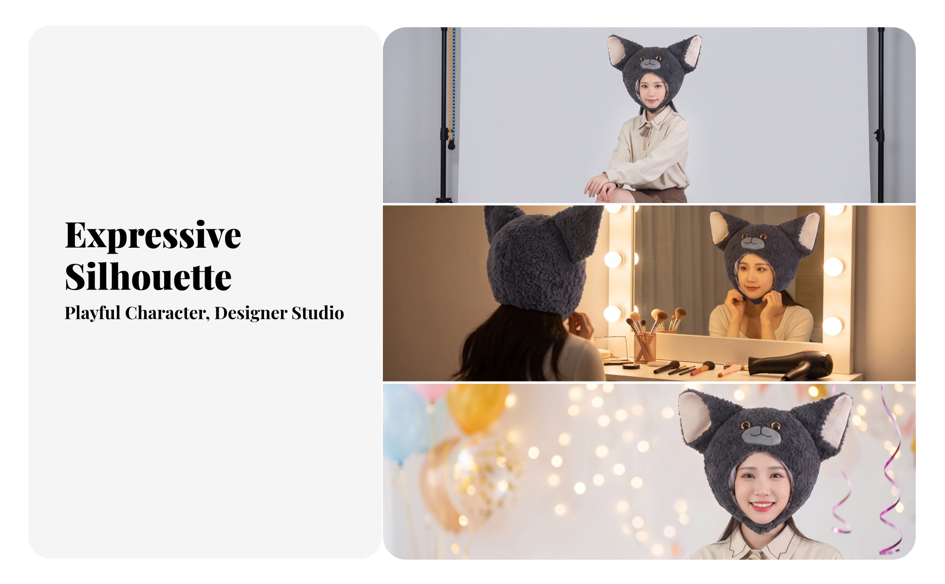 Soft Cat Hat Novelty Cat Hat with Ears Soft for Costume Parties, Photo Shoots
