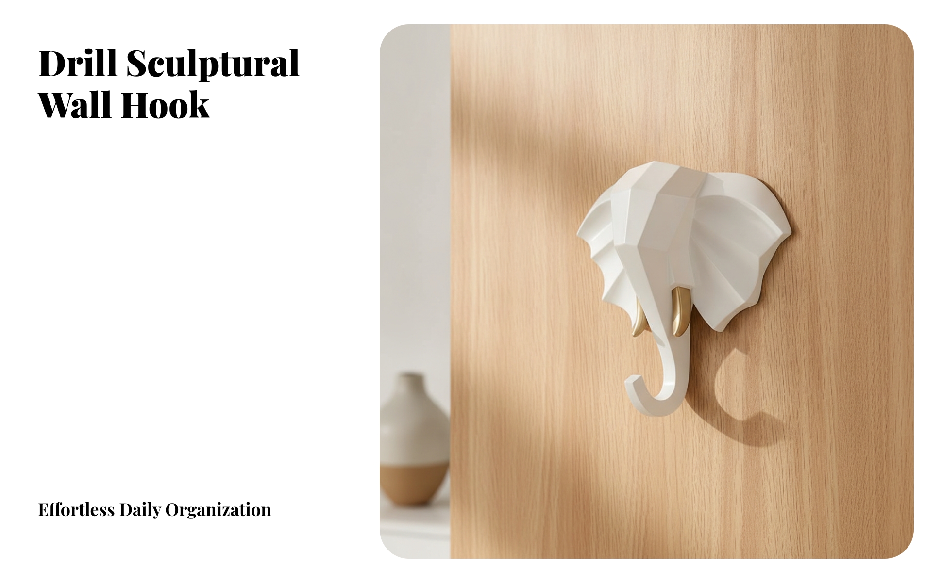 Resin Wall Hook No Elephant-Head Wall Hook Easy Installation