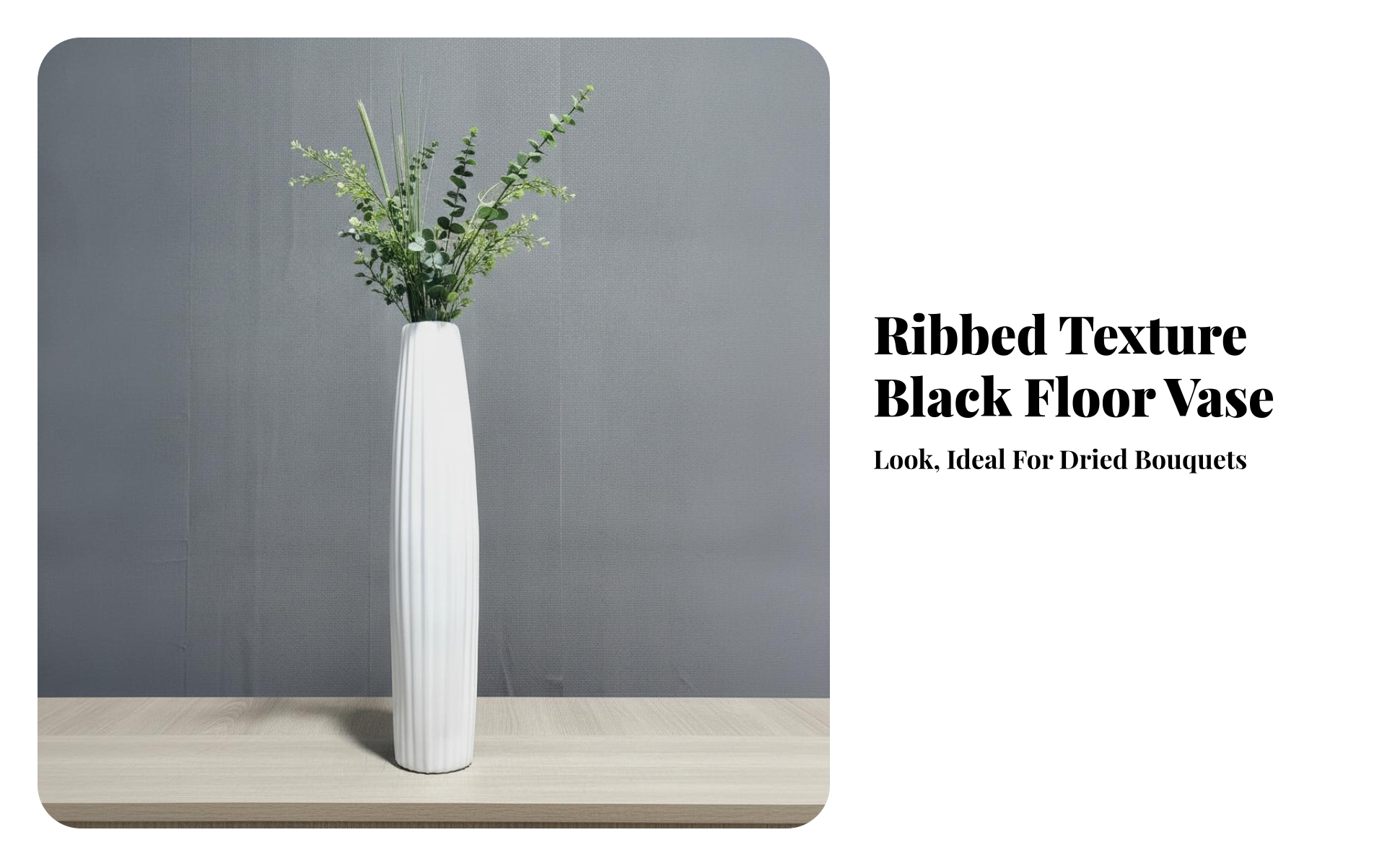 Blow-Molded Floor Vase Nordic Style for Fortunate Bamboo Display, Reading Nook
