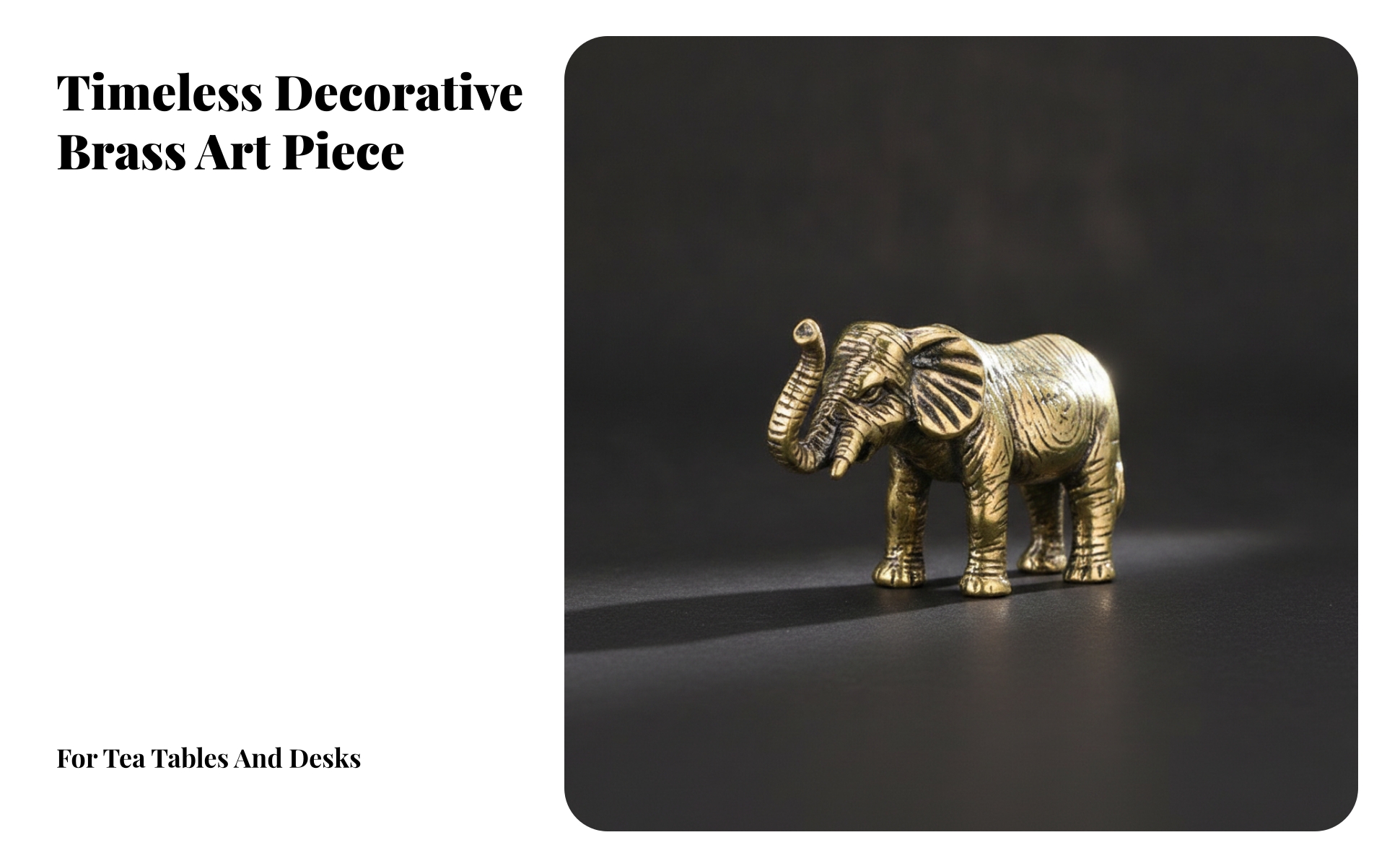 Elephant Figurine with Raised Trunk Antique-Style Brass Elephant Figurine