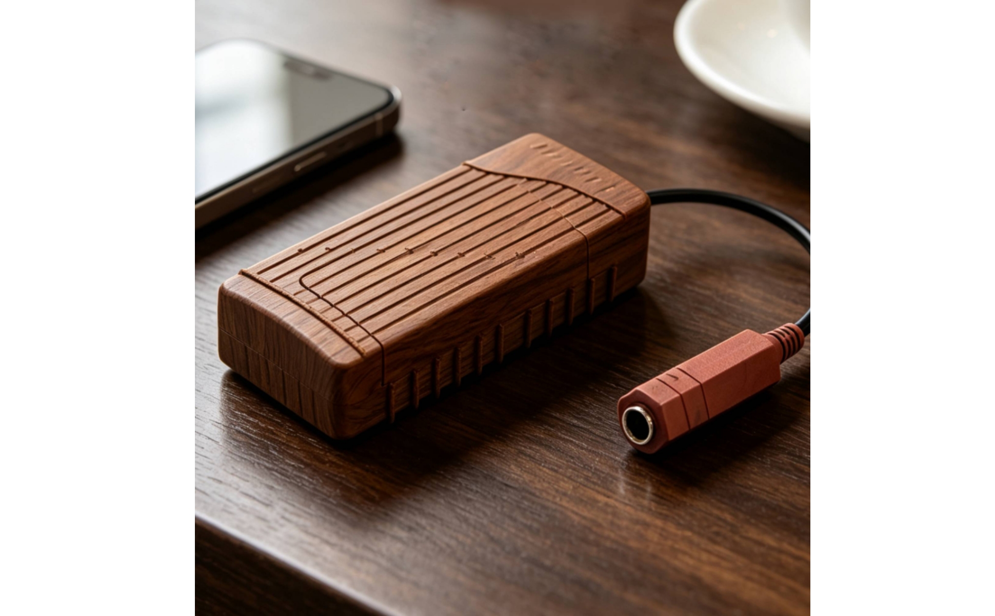 Guzheng Pickup with Peel-and-Stick Design Wood-Grain Pickup with Jack