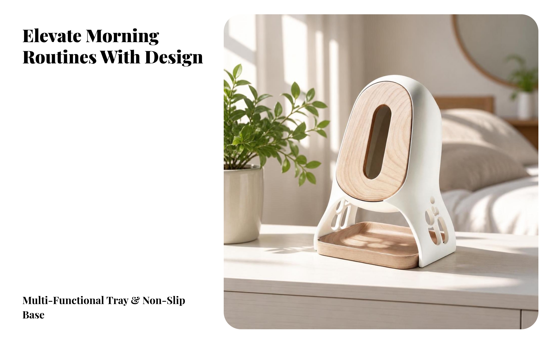 Tissue Box with Storage Tray Decorative for Living Room, Bathroom