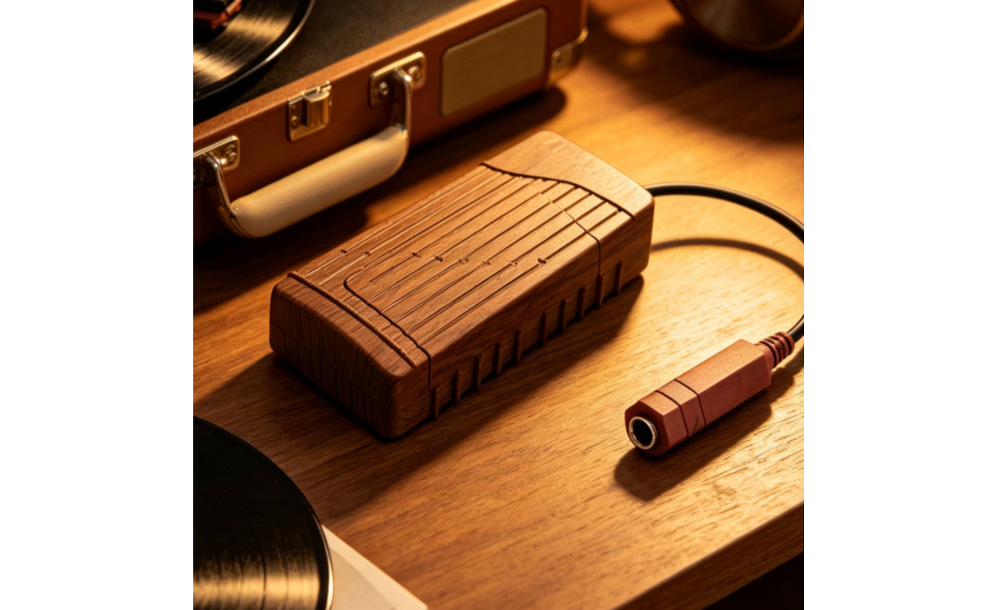 Guzheng Pickup with Peel-and-Stick Design Wood-Grain Pickup with Jack