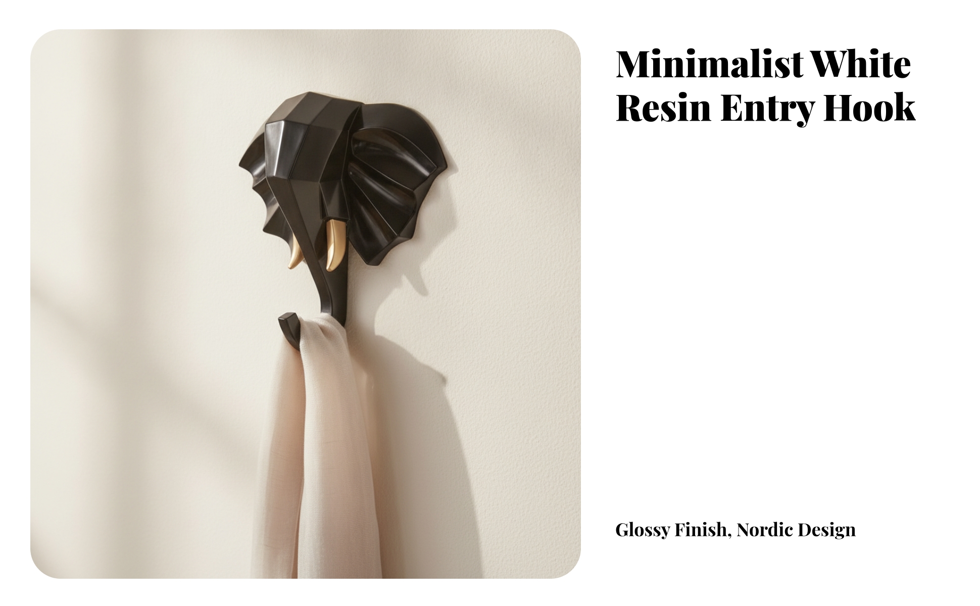 Resin Wall Hook No Elephant-Head Wall Hook Easy Installation