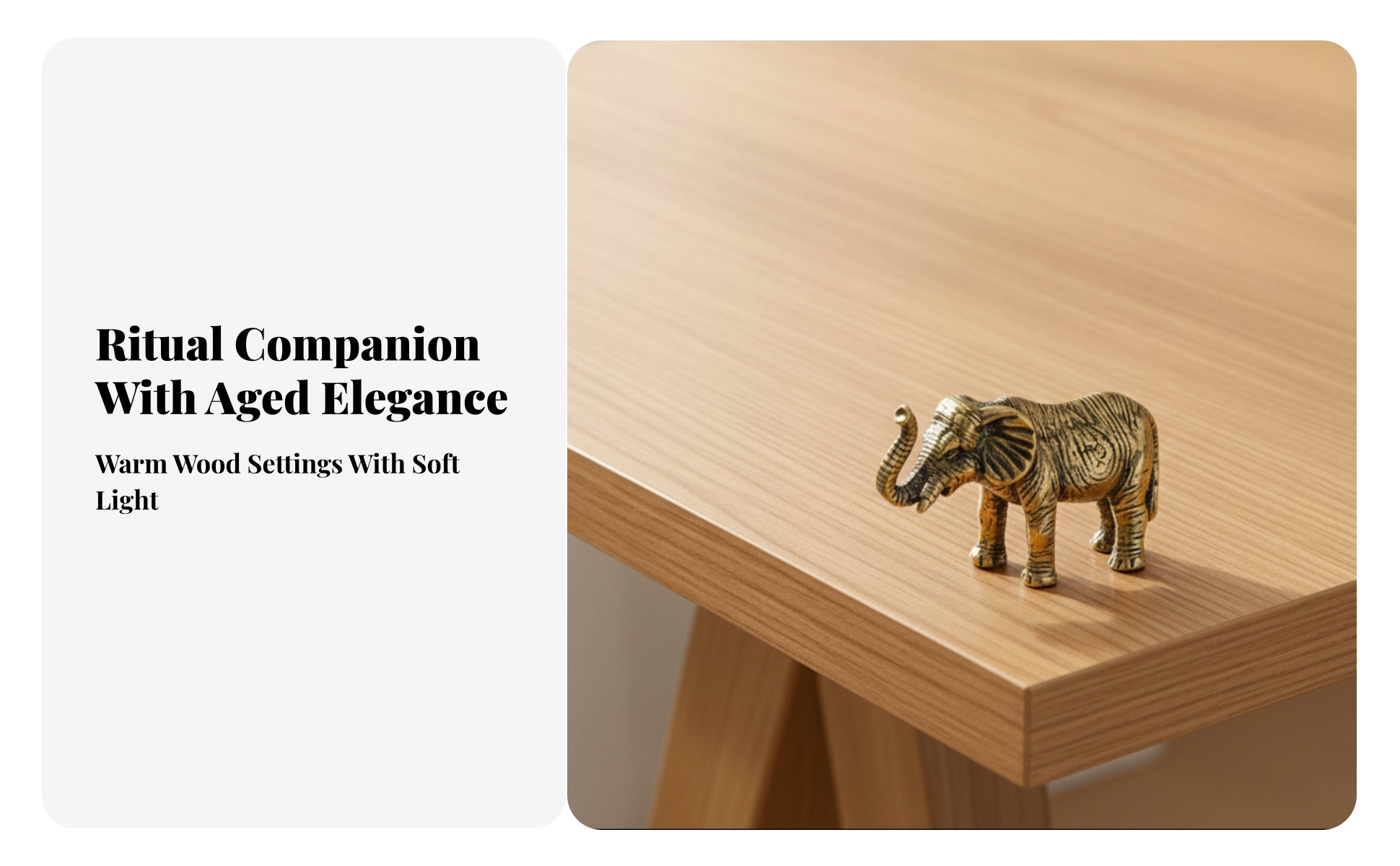 Elephant Figurine with Raised Trunk Antique-Style Brass Elephant Figurine