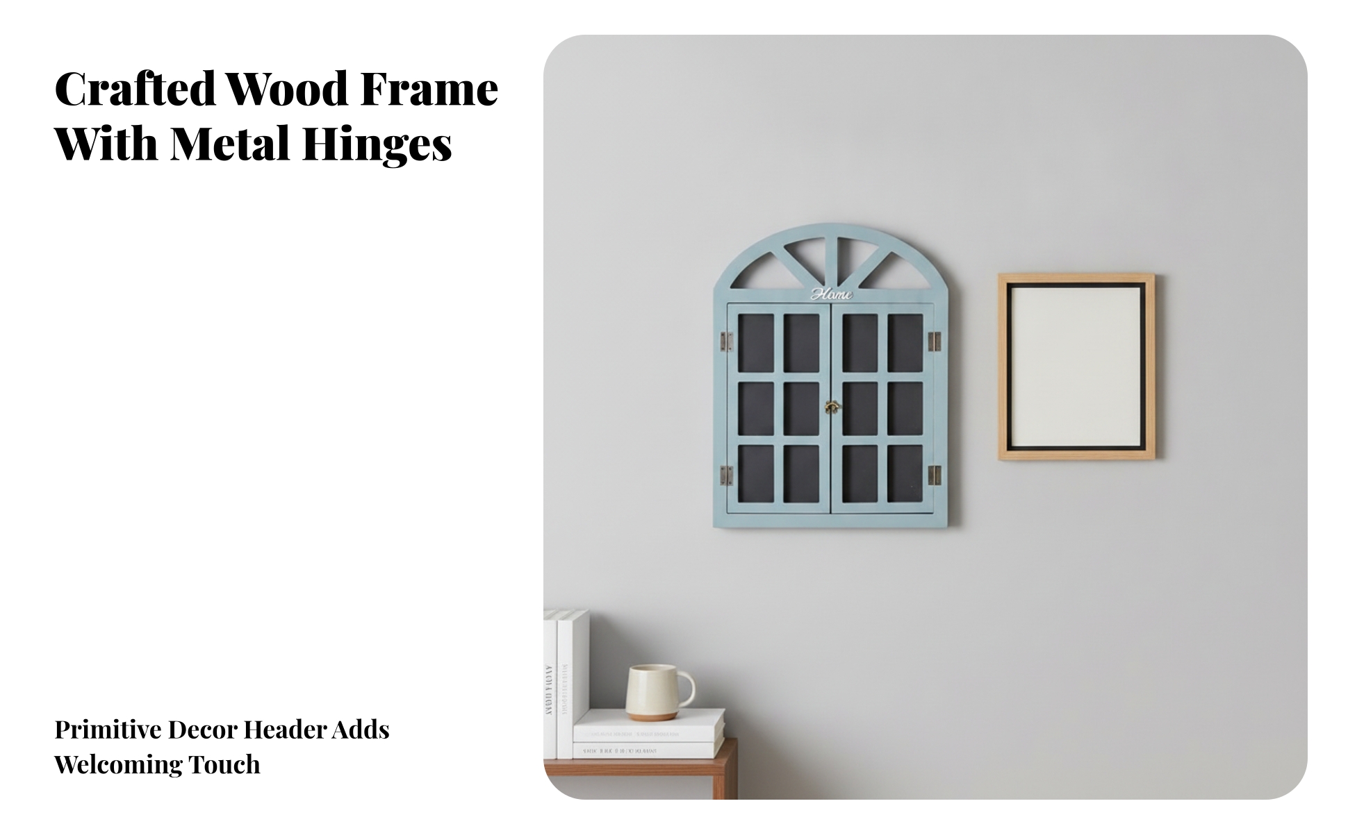 Fenster-Kreidetafel mit Fensterläden rustikal Kreidetafel im Fensterdesign