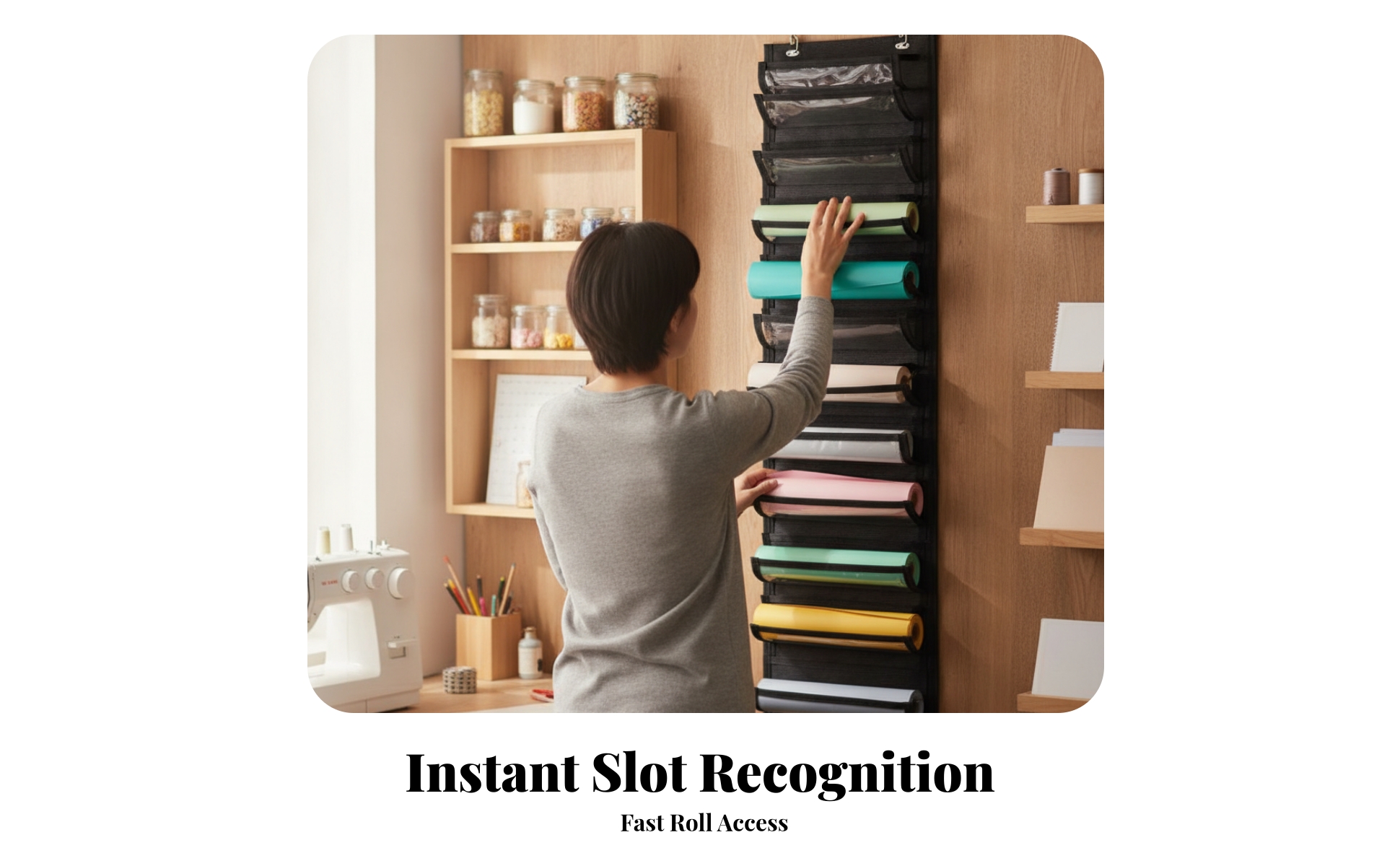 Wall Hanging Organizer with Pockets Transparent for Bedroom, Sewing Room