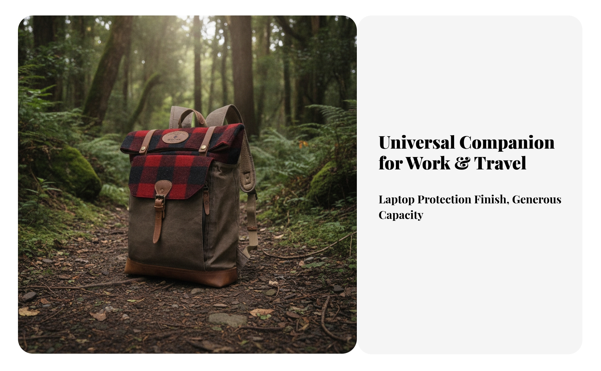 Canvas Backpack with Leather Trim Long-Lasting Canvas Backpack Comfortable