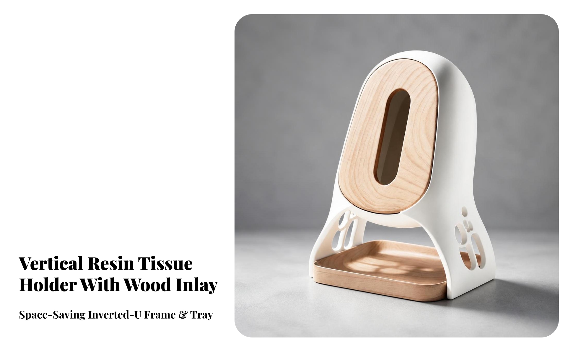 Tissue Box with Storage Tray Decorative for Living Room, Bathroom