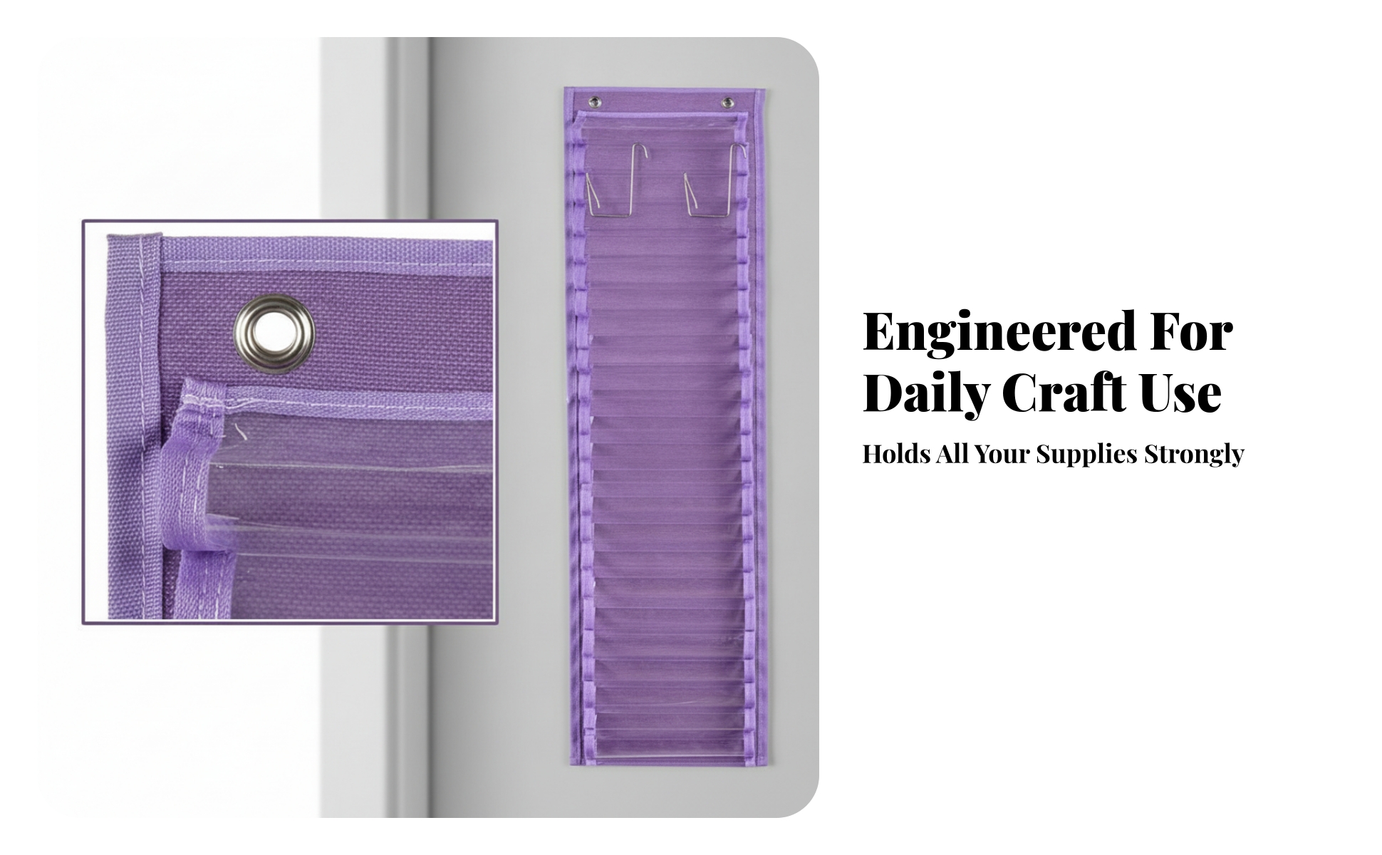 Wall Hanging Organizer with Pockets Transparent for Bedroom, Sewing Room