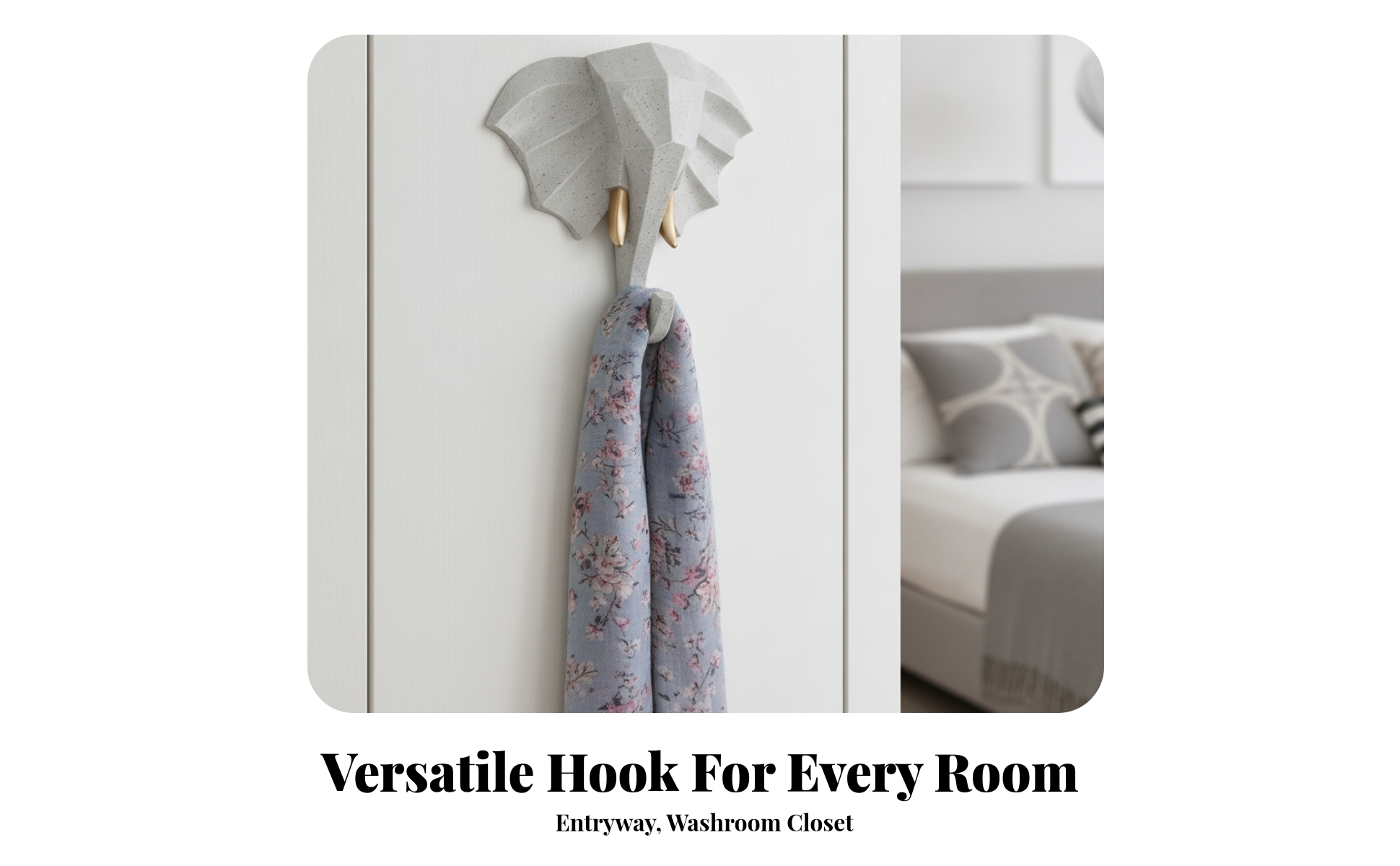 Resin Wall Hook No Elephant-Head Wall Hook Easy Installation