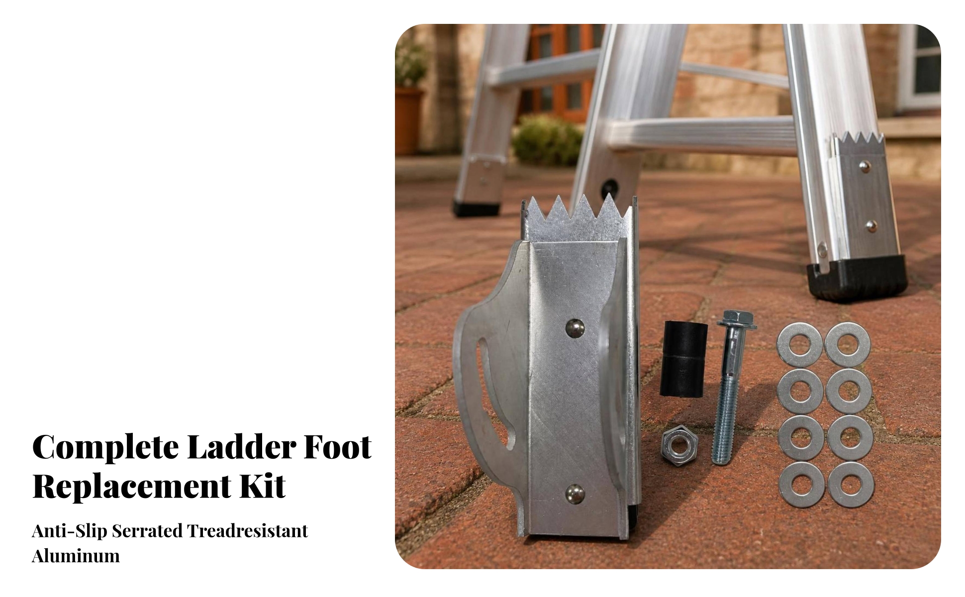 Replacement Ladder Foot Aluminum Extension Ladder Shoe Serrated for Contractors