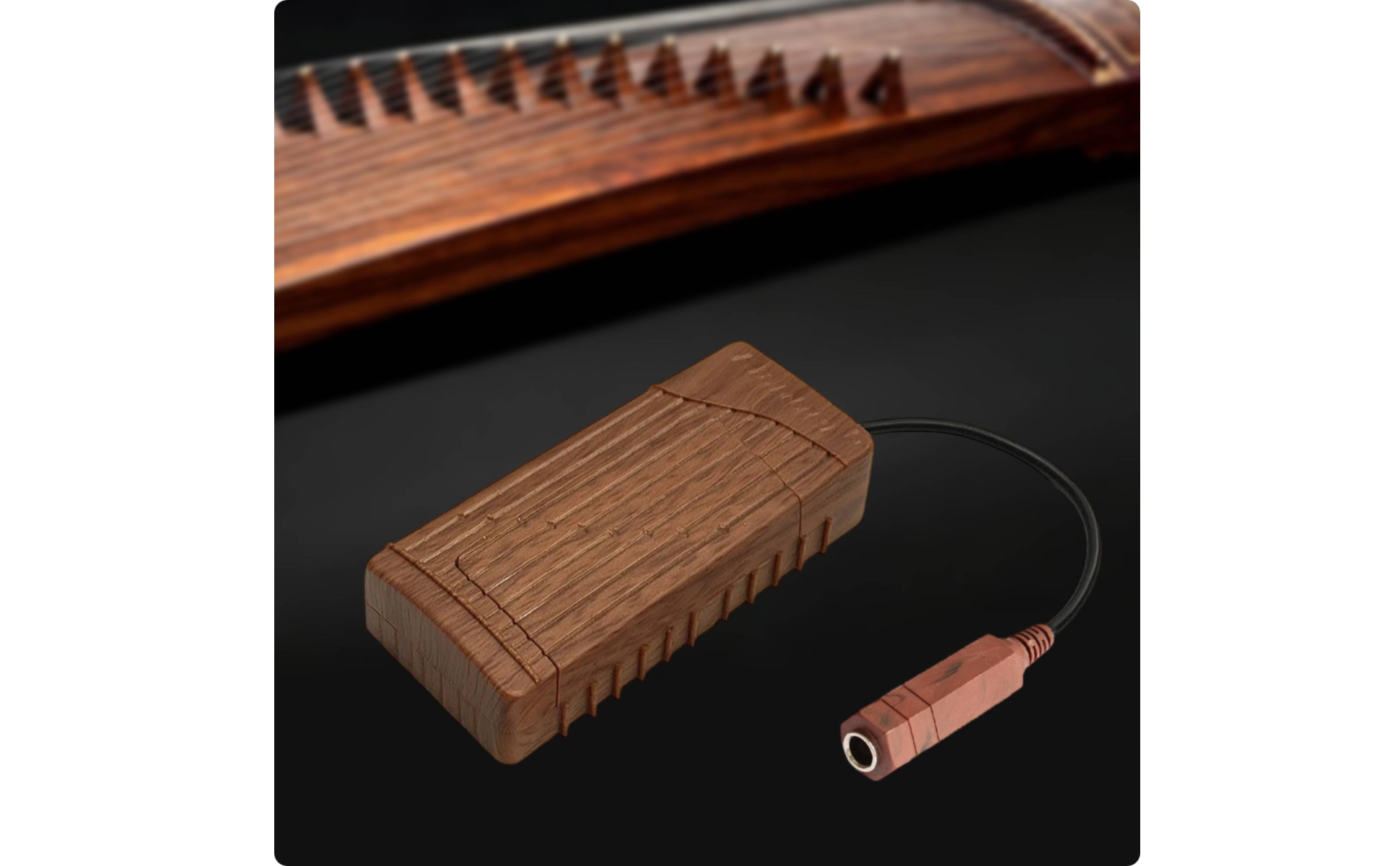 Guzheng Pickup with Peel-and-Stick Design Wood-Grain Pickup with Jack