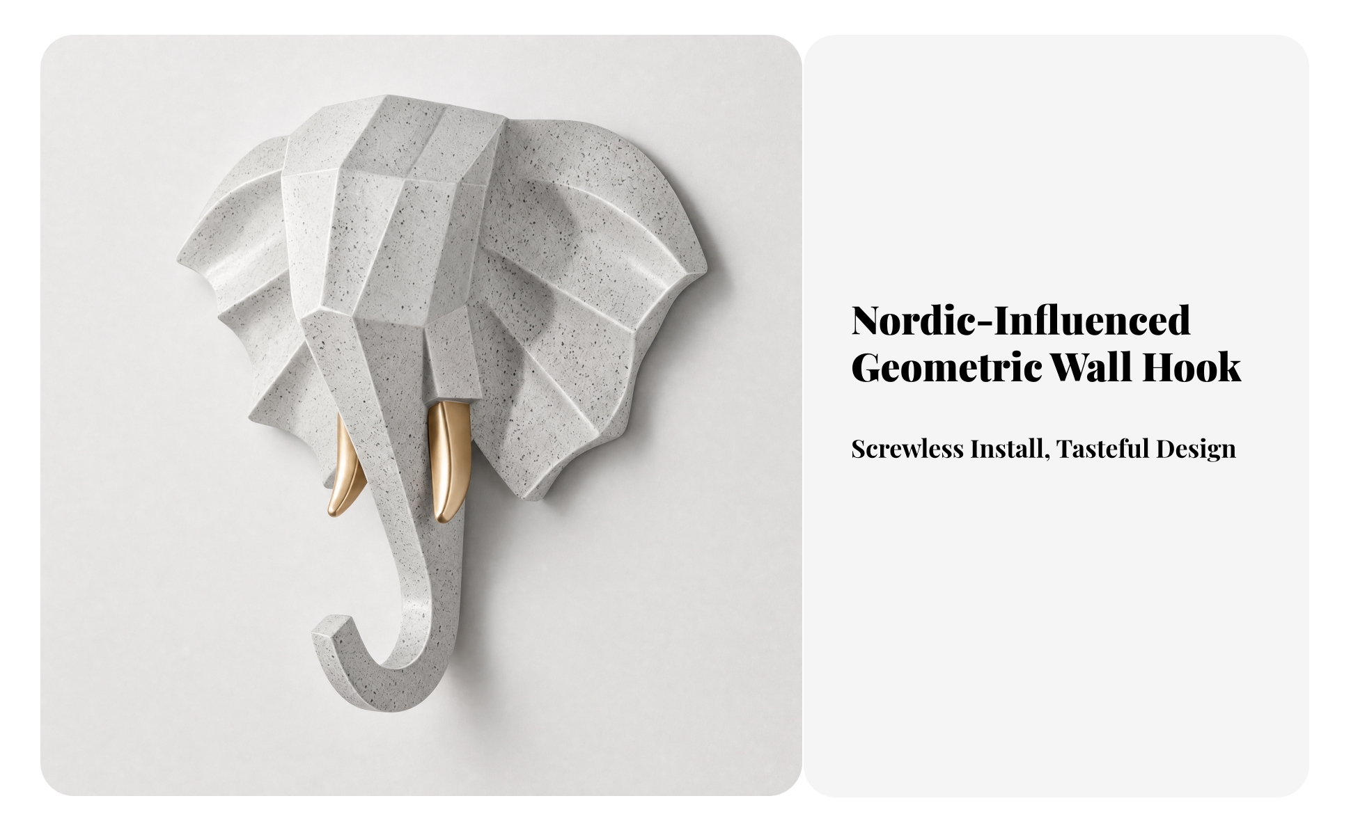Resin Wall Hook No Elephant-Head Wall Hook Easy Installation