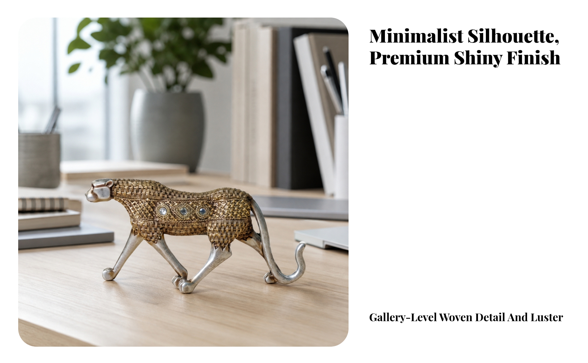 Leopard Figurine Sleek Leopard Statue Artistic for Console Table, Art Collectors