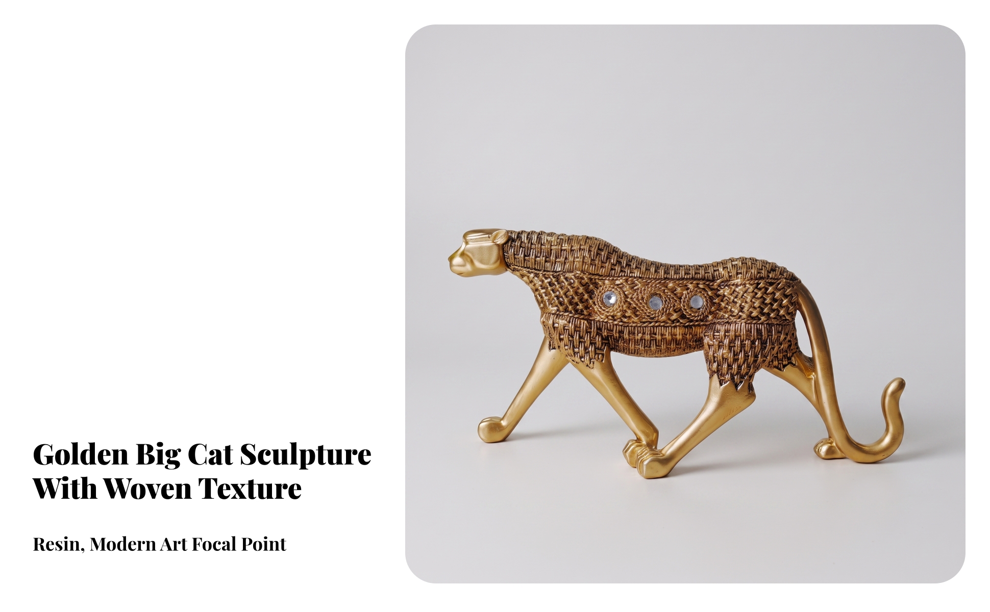 Leopard Figurine Sleek Leopard Statue Artistic for Console Table, Art Collectors