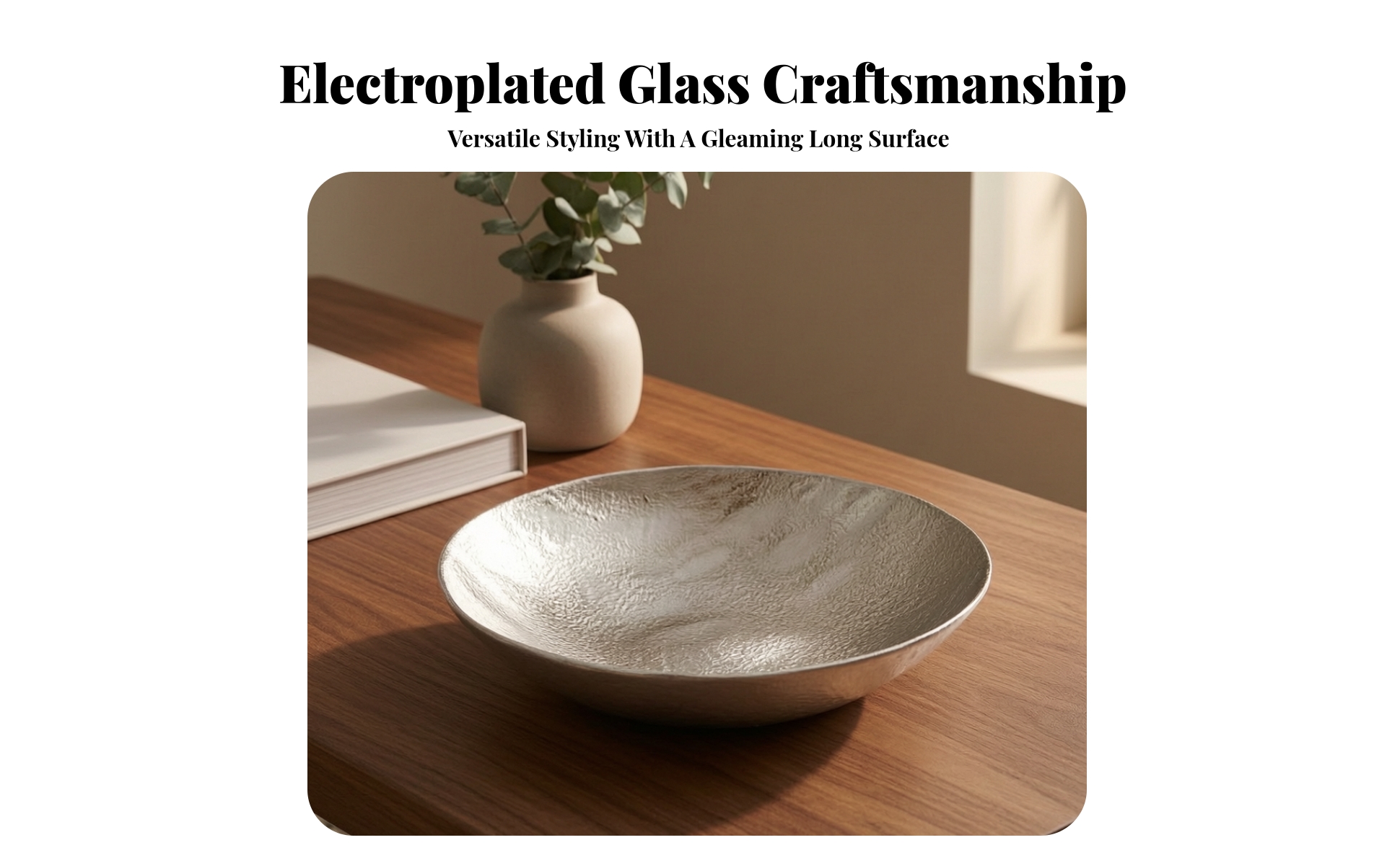 Glass Serving Plate Handmade Glass Serving Bowl Textured for Dining Table, Hosts