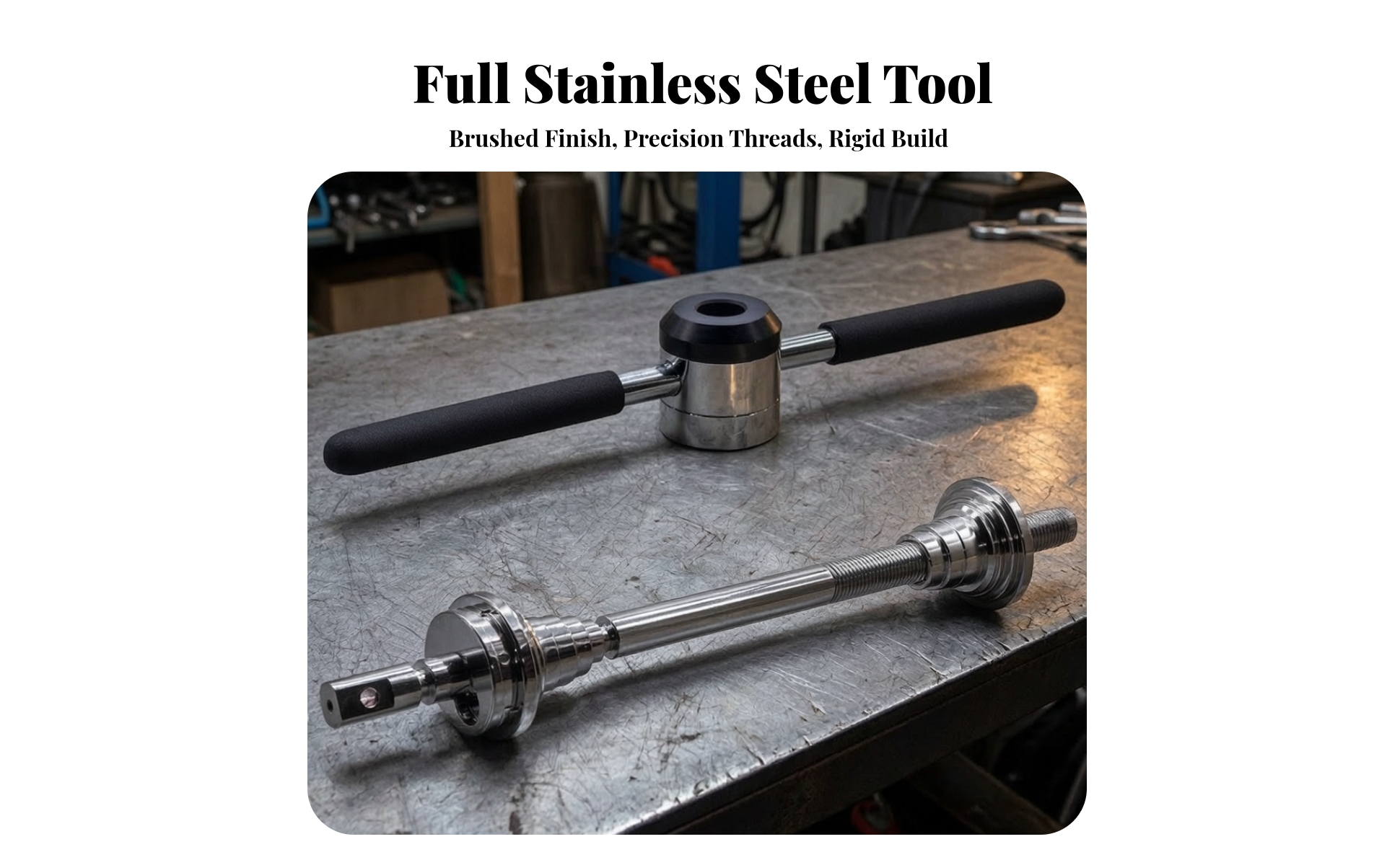 Cycle Headset Press Stainless Steel for Home Garages