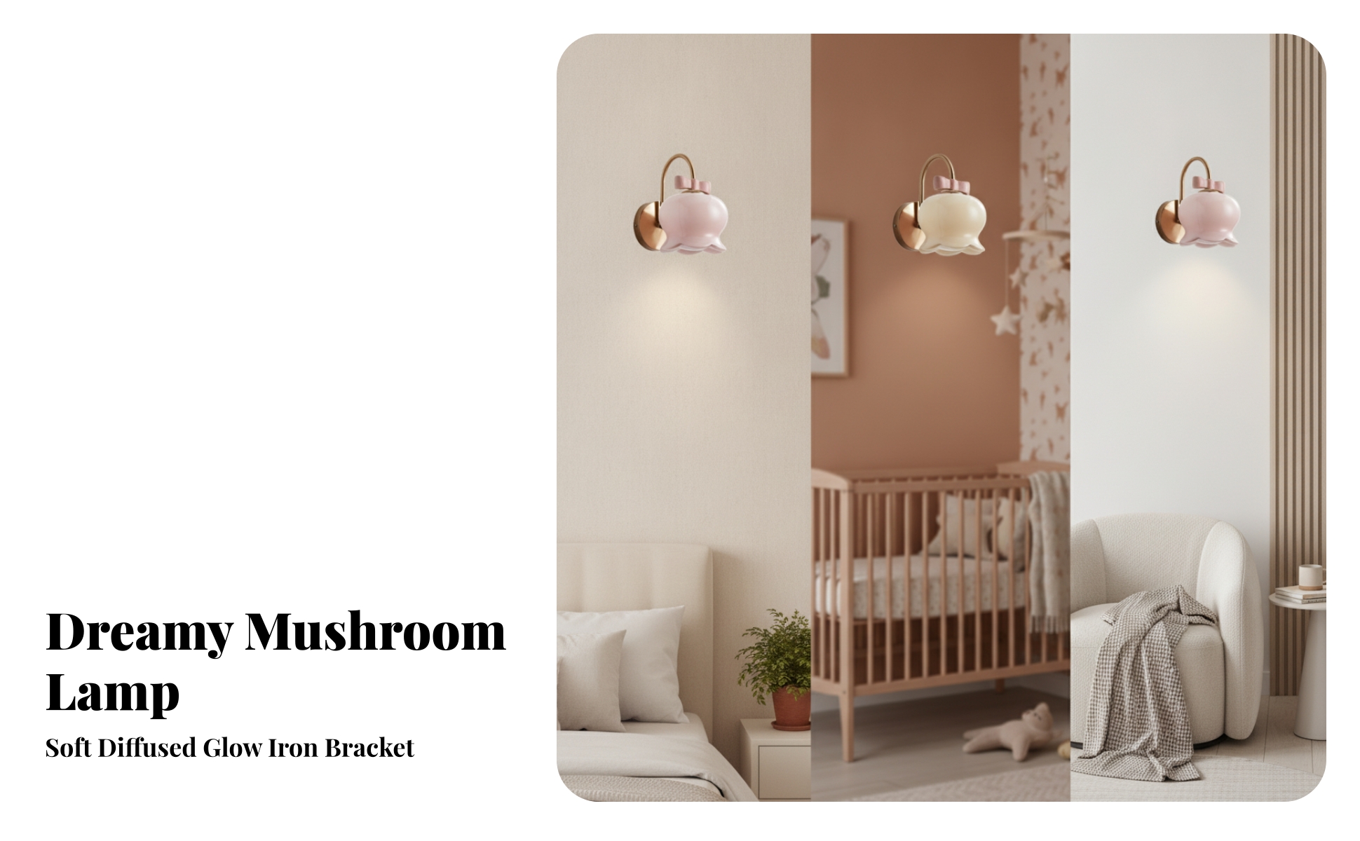 Wandlampe mit Glasschirm E27 Wandleuchte innen Wandmontiert für Babyzimmer, Baby