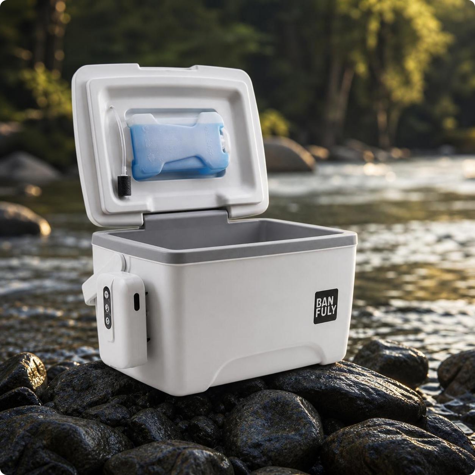 Holding Tank Box with Air Pump Pump Portable for Boat, Fishermen