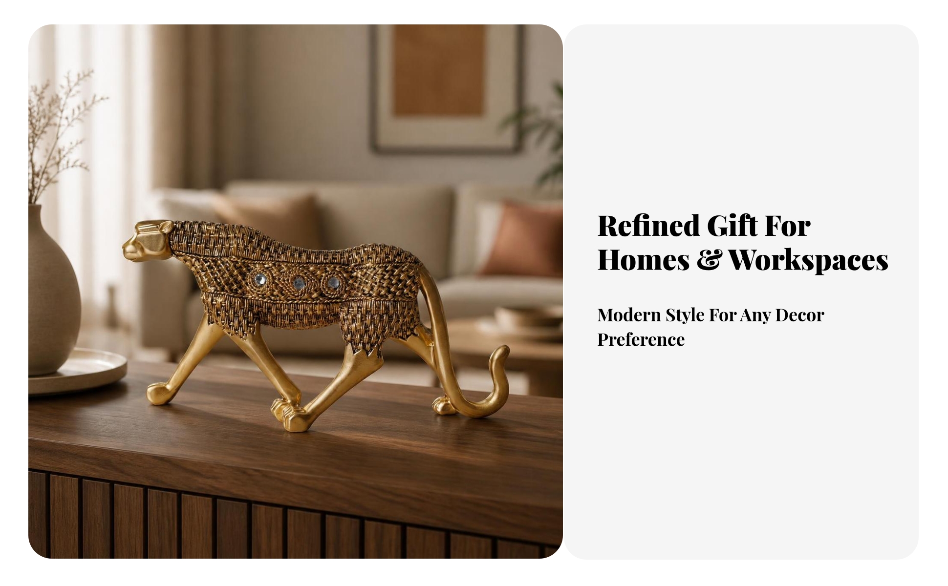Leopard Figurine Sleek Leopard Statue Artistic for Console Table, Art Collectors