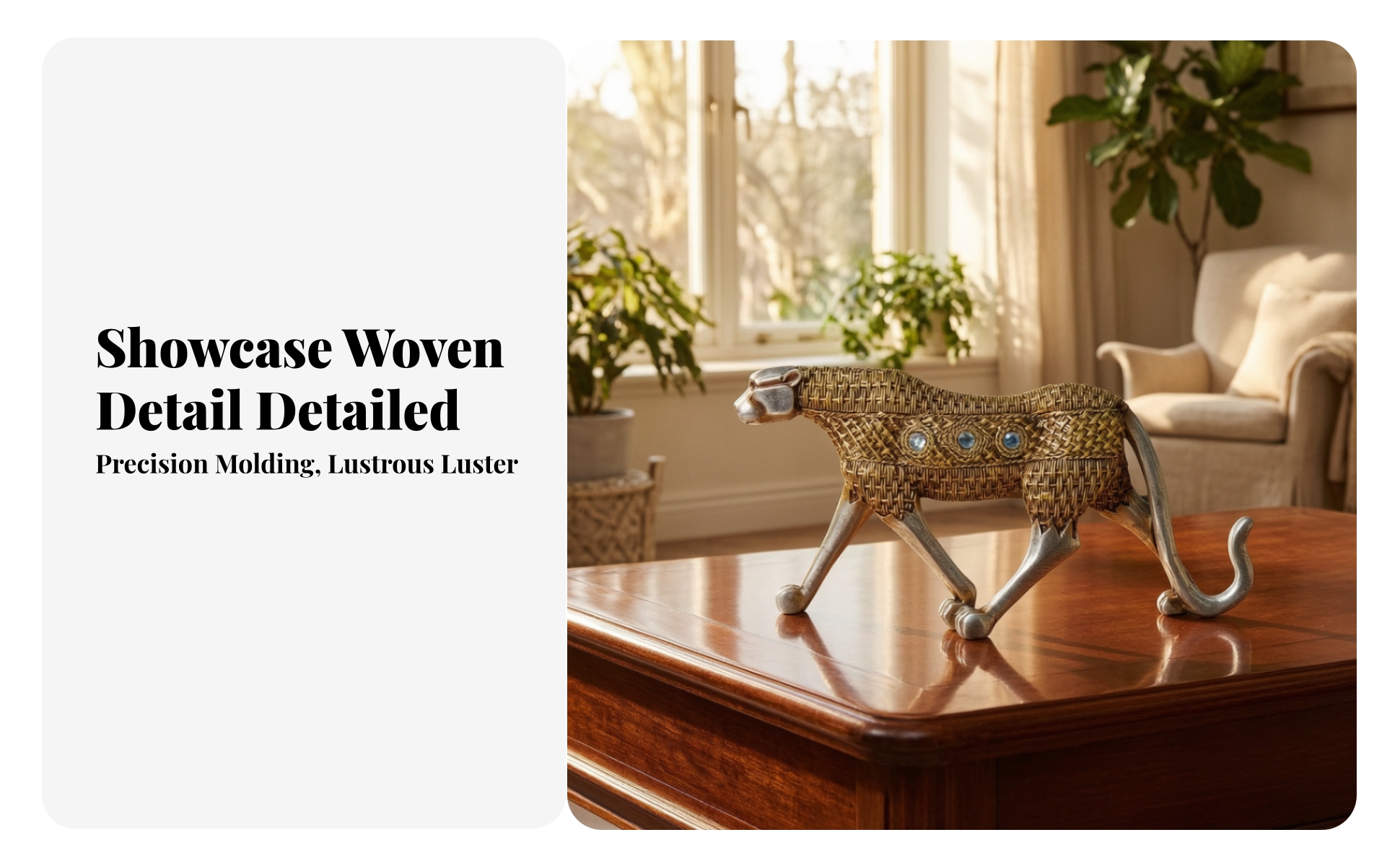 Leopard Figurine Sleek Leopard Statue Artistic for Console Table, Art Collectors
