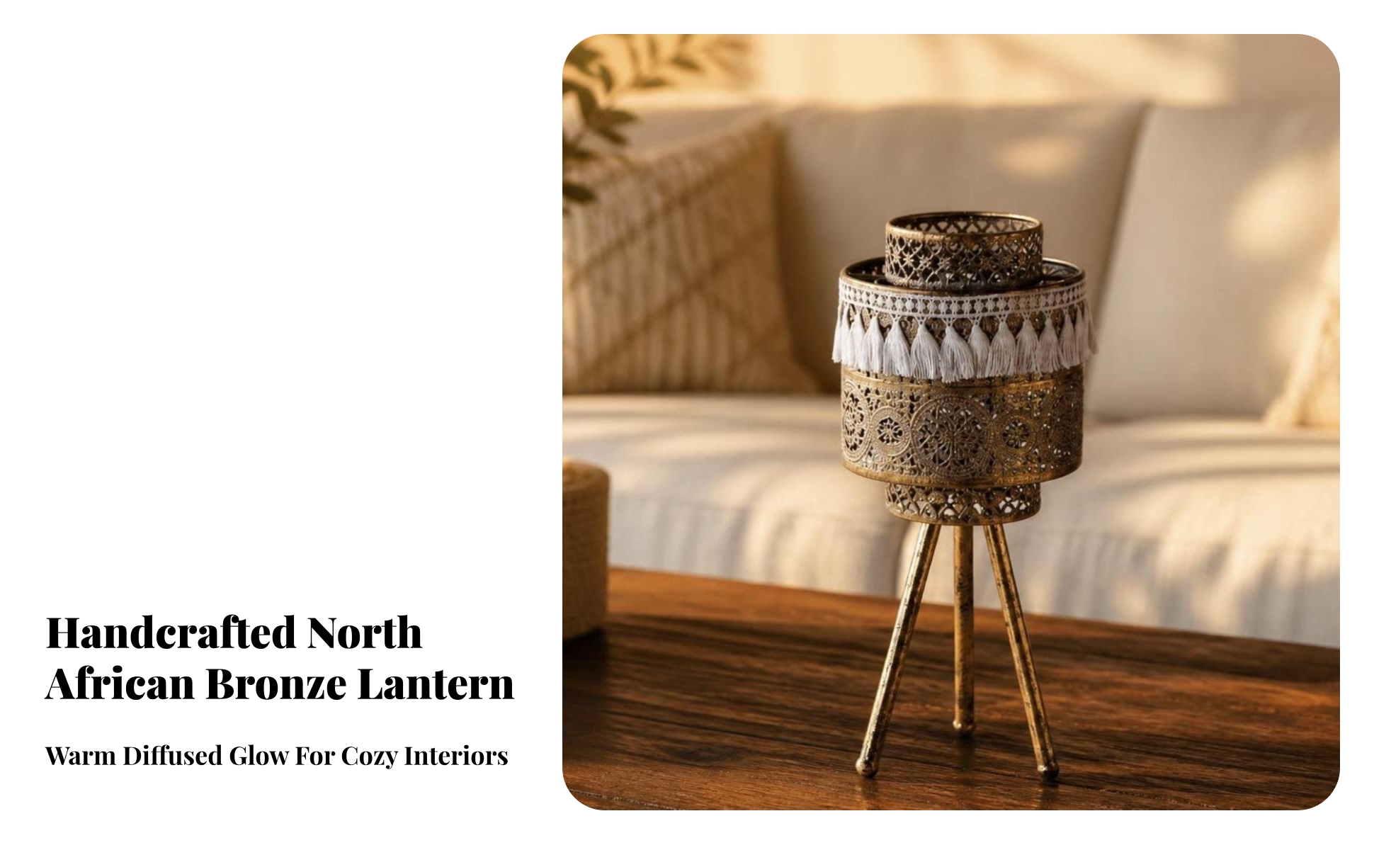 Candle Holder with Tassel Ornate Tripod Candle Stand Antique for Dining Room
