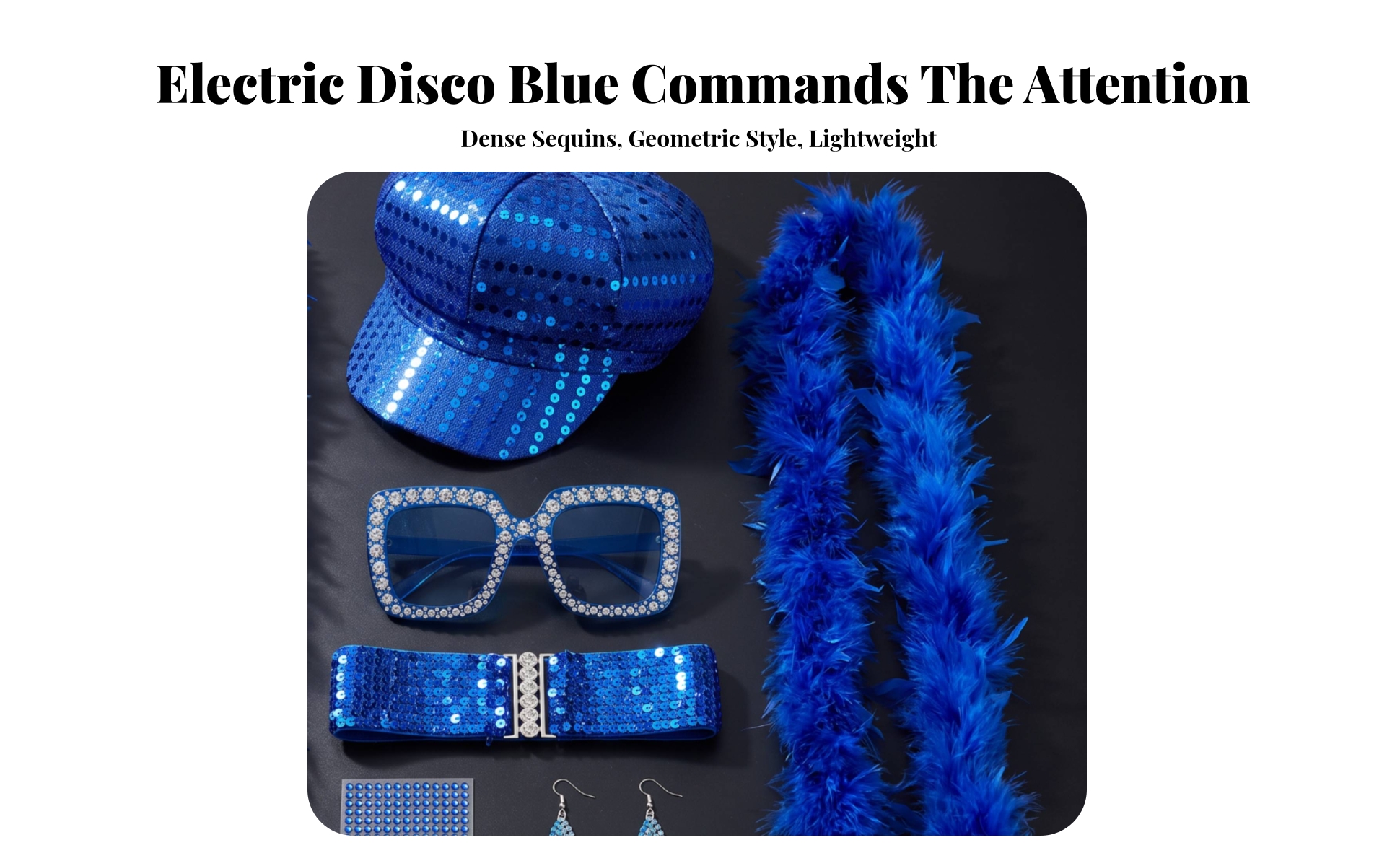 6 Pieces 70s Disco Accessory Set Retro Disco Costume Accessory Set Sequined