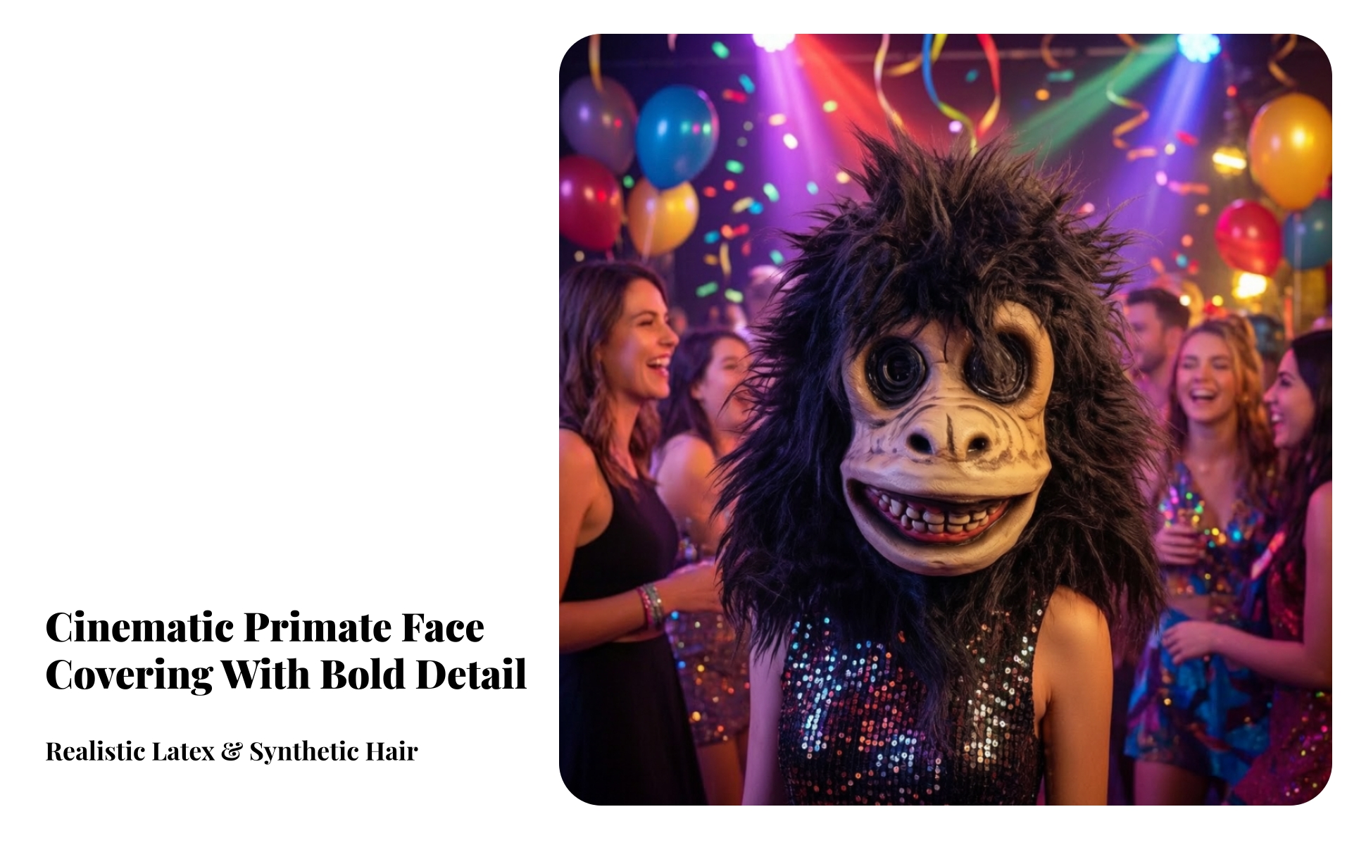 Ape Mask Trim-to-Fit Gorilla Mask Creepy for Costume Parties, Adults, Cosplayers