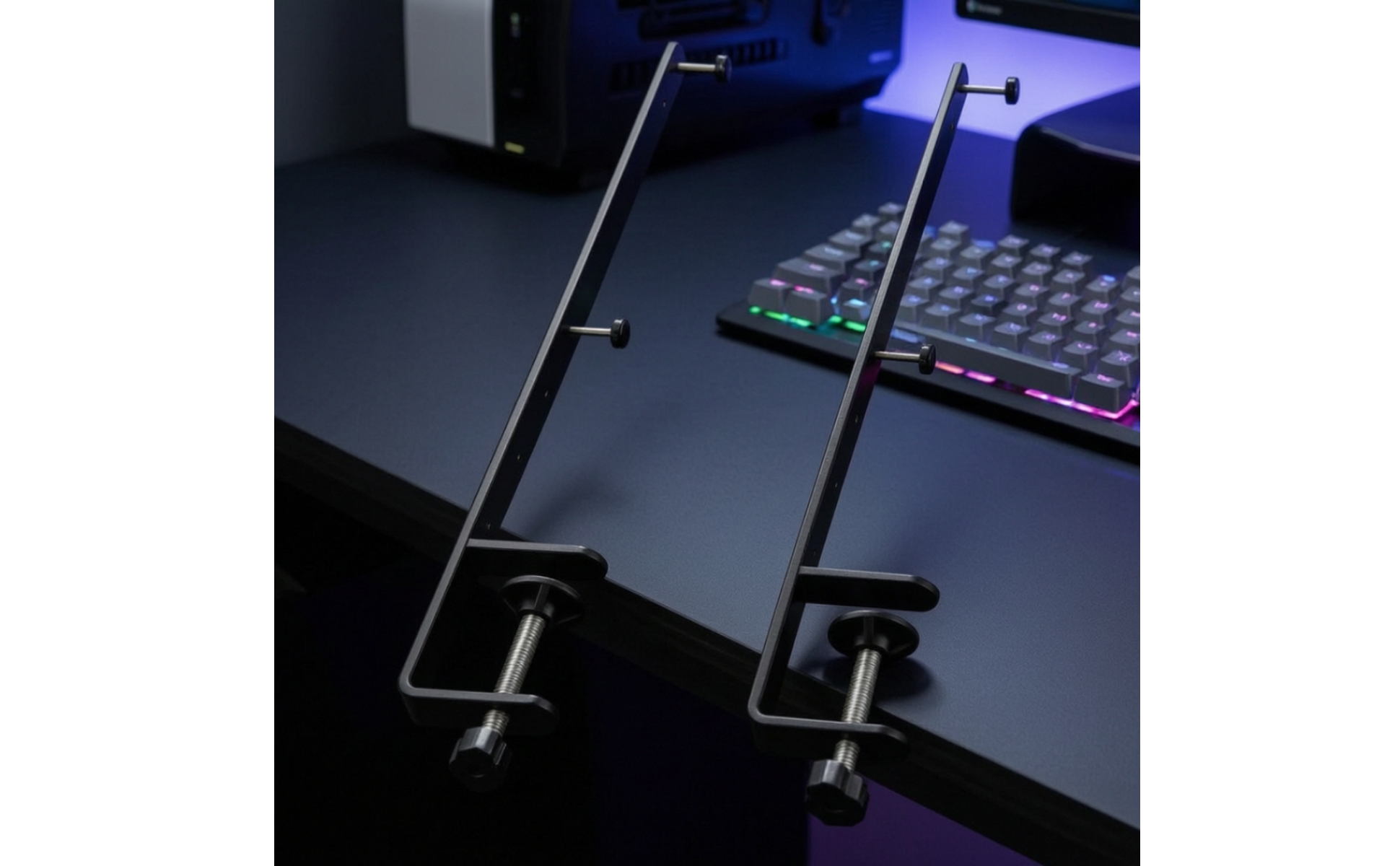 2 Pieces Desktop Clamp Bracket Screw-Tightened Table Clamp Mount Adjustable