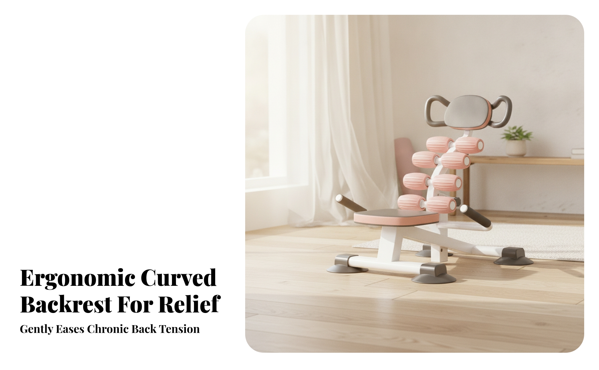 Back Extension Machine Curved Handgrips for Home Gym, Wellness Areas