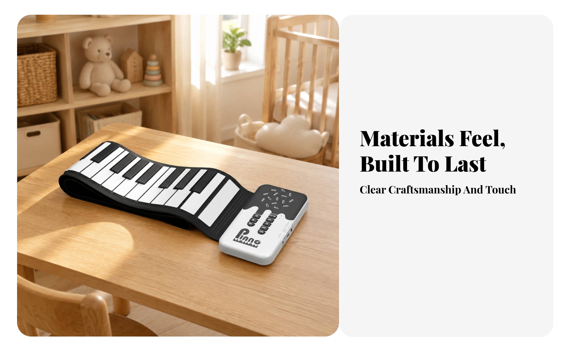 49-Key Roll-up Electronic Piano Beginner-Friendly for Beginners, Home Learners