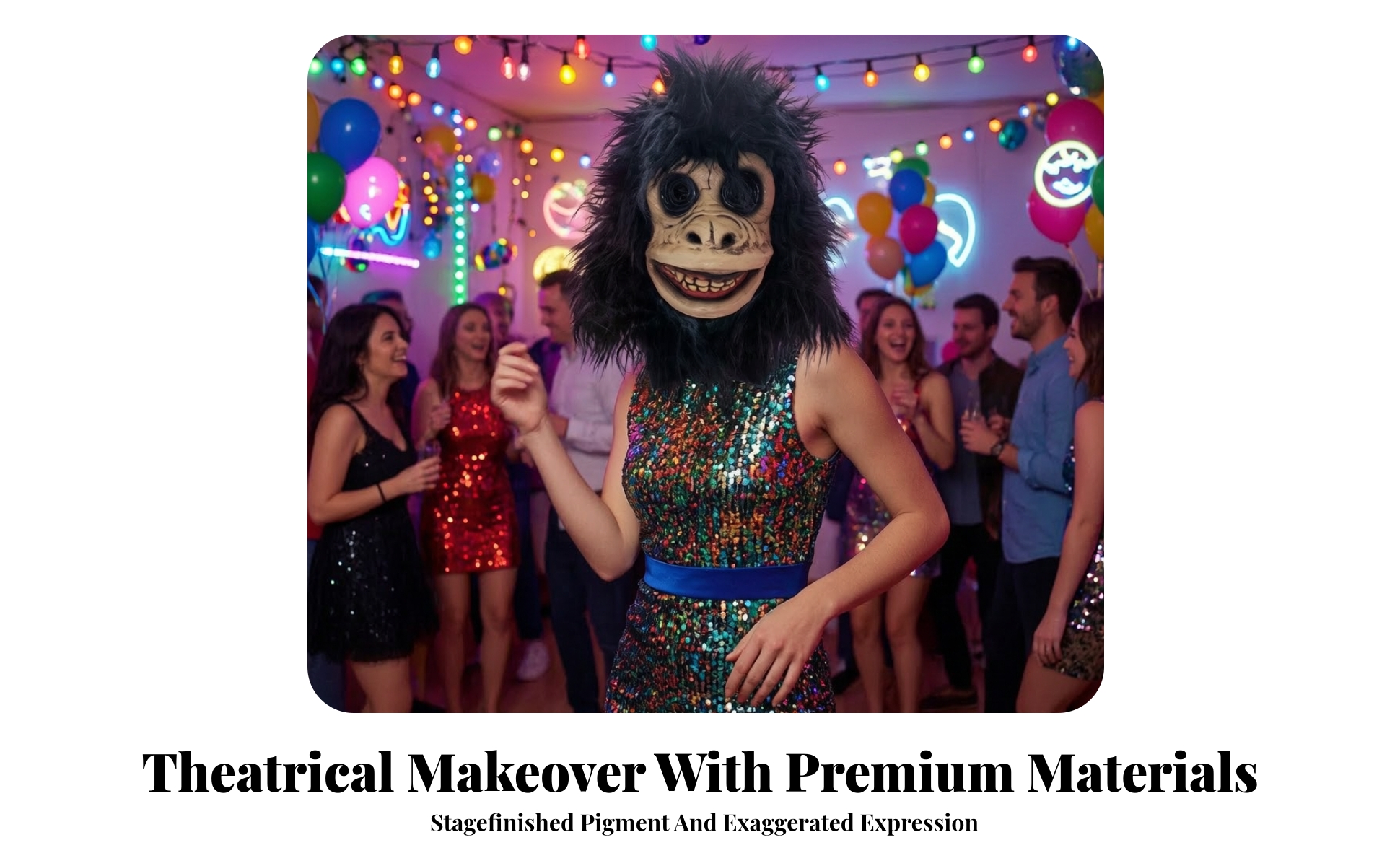 Ape Mask Trim-to-Fit Gorilla Mask Creepy for Costume Parties, Adults, Cosplayers