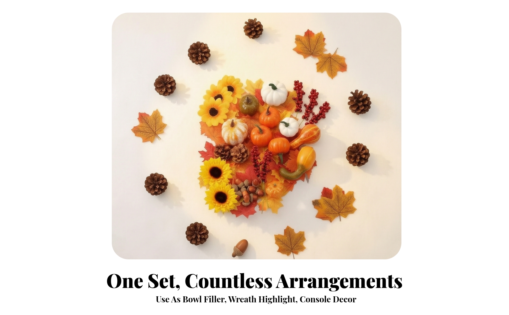 96 Pieces Faux Harvest Mix Realistic Artificial Pumpkin Set Assorted for Mantel