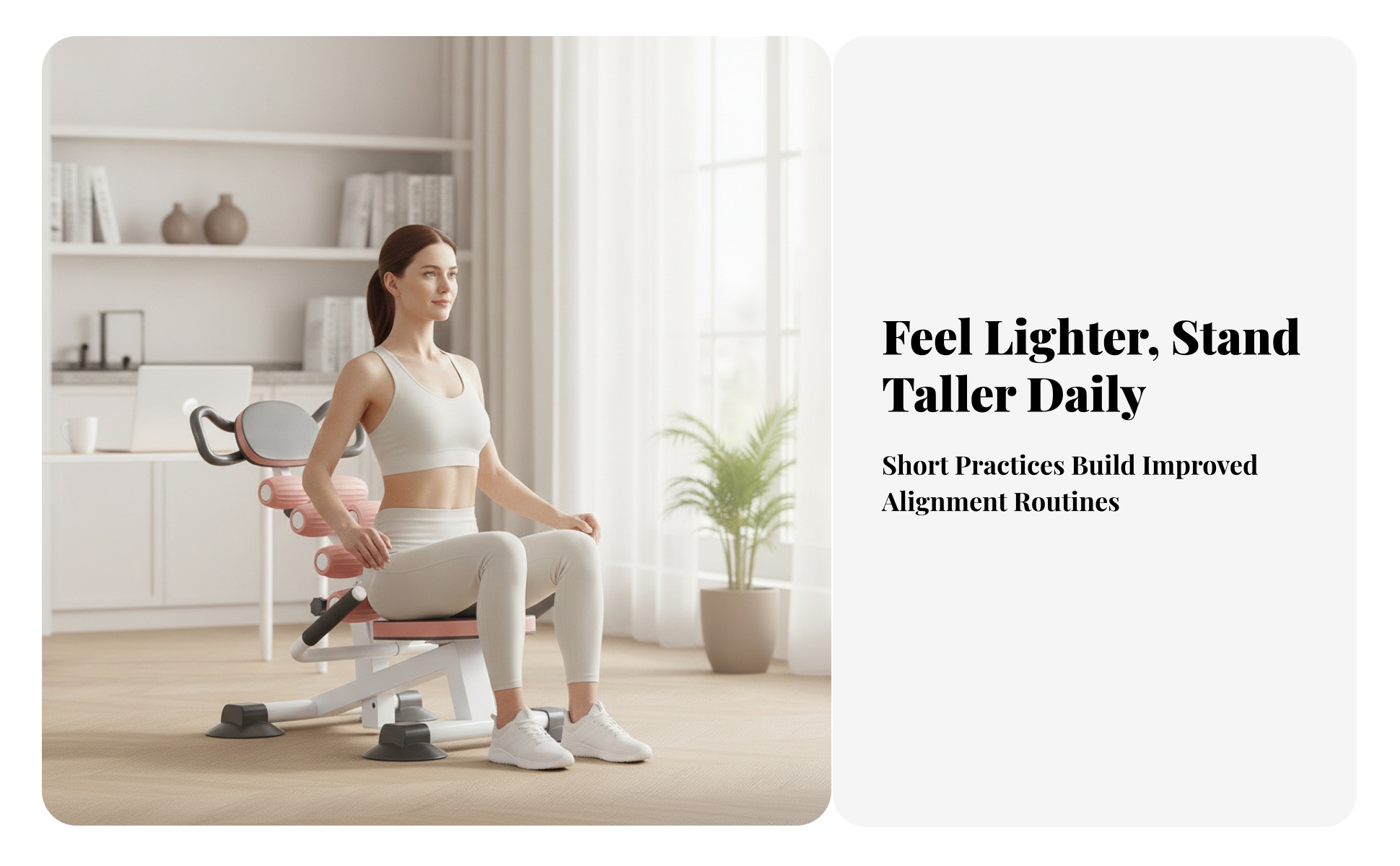 Back Extension Machine Curved Handgrips for Home Gym, Wellness Areas