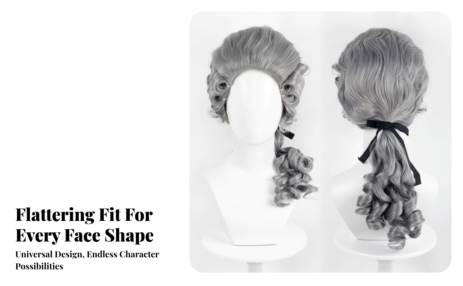 Short Cosplay Hairpiece with Ponytail Lightweight for Theater, Cosplayers