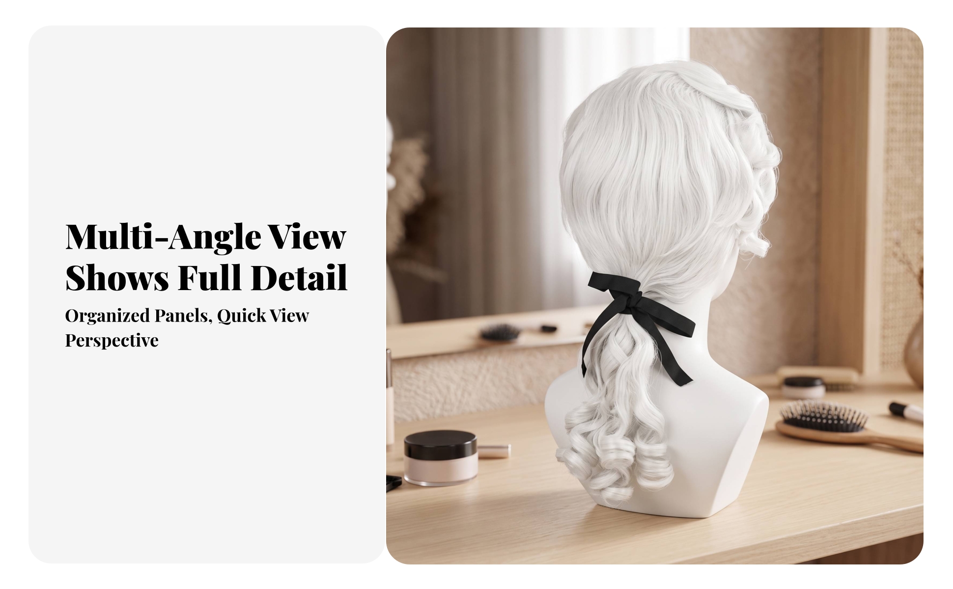 Short Cosplay Hairpiece with Ponytail Lightweight for Theater, Cosplayers
