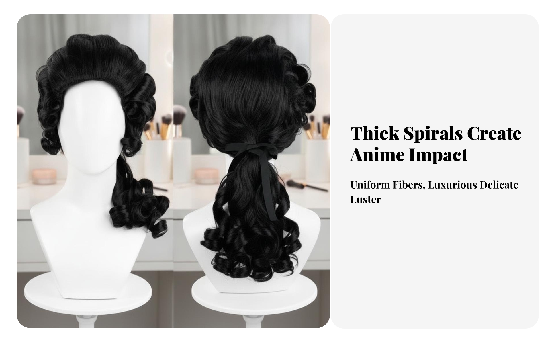 Short Cosplay Hairpiece with Ponytail Lightweight for Theater, Cosplayers