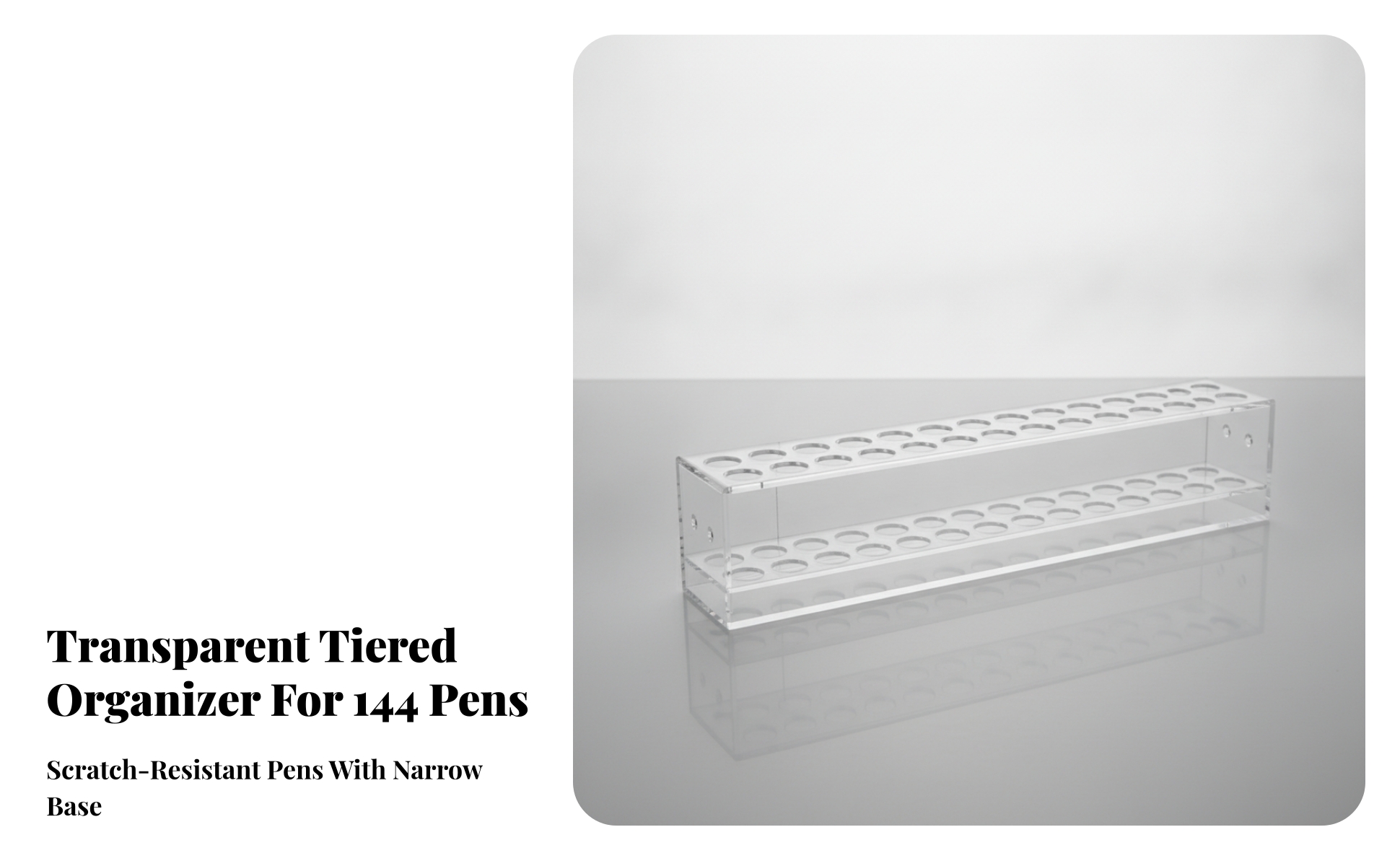 Porte-Feutre de Bureau Moderne Porte-Stylo Transparent avec Trous Stable