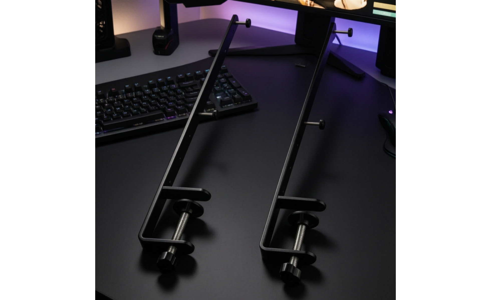 2 Pieces Desktop Clamp Bracket Screw-Tightened Table Clamp Mount Adjustable